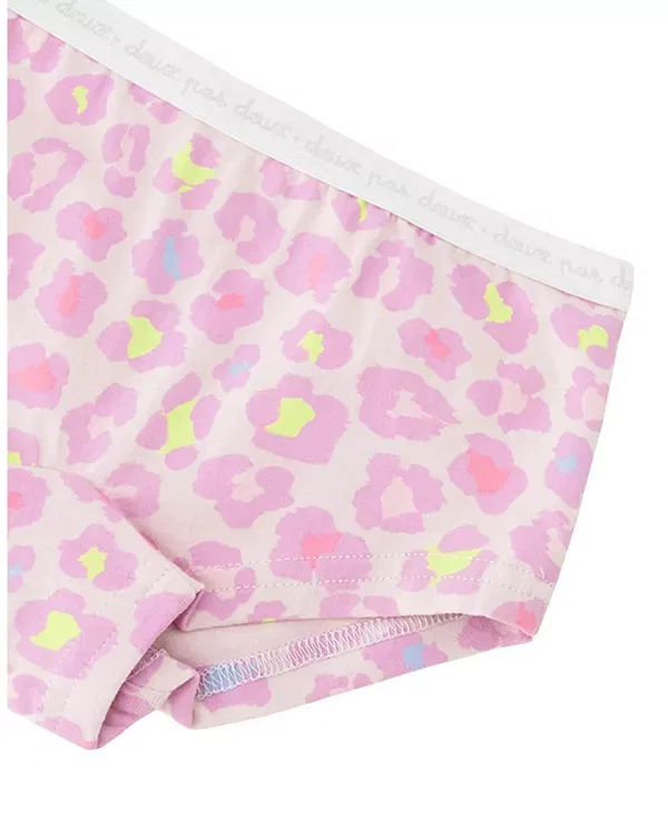 Детские трусы-бразилиана для девочек с принтом Organic Cotton Animal Boyshort Panty Deux Par Deux, Purple Animal Print — фото 3