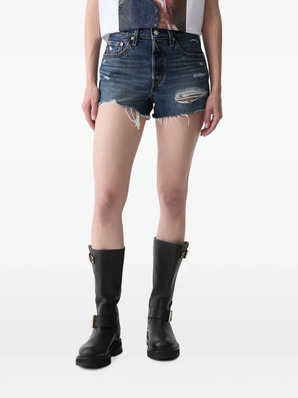 Шорты джинсовые 501 с эффектом потертости Levi'S, синий