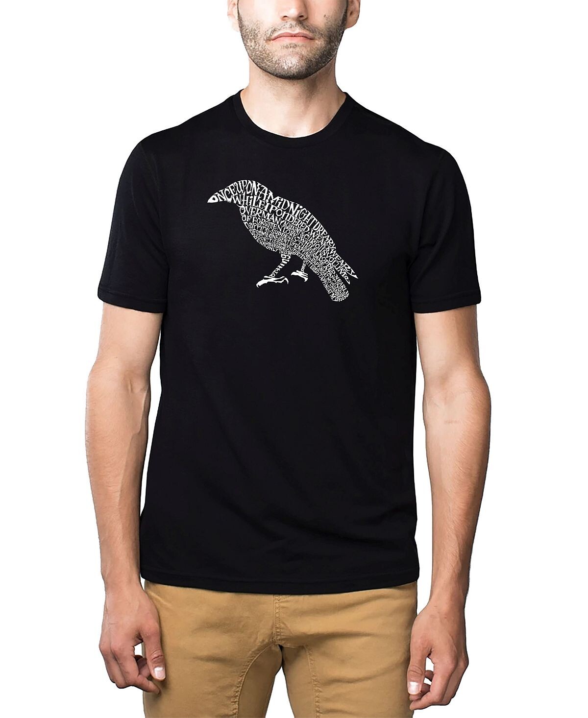 

Мужская футболка premium word art - the raven LA Pop Art, черный