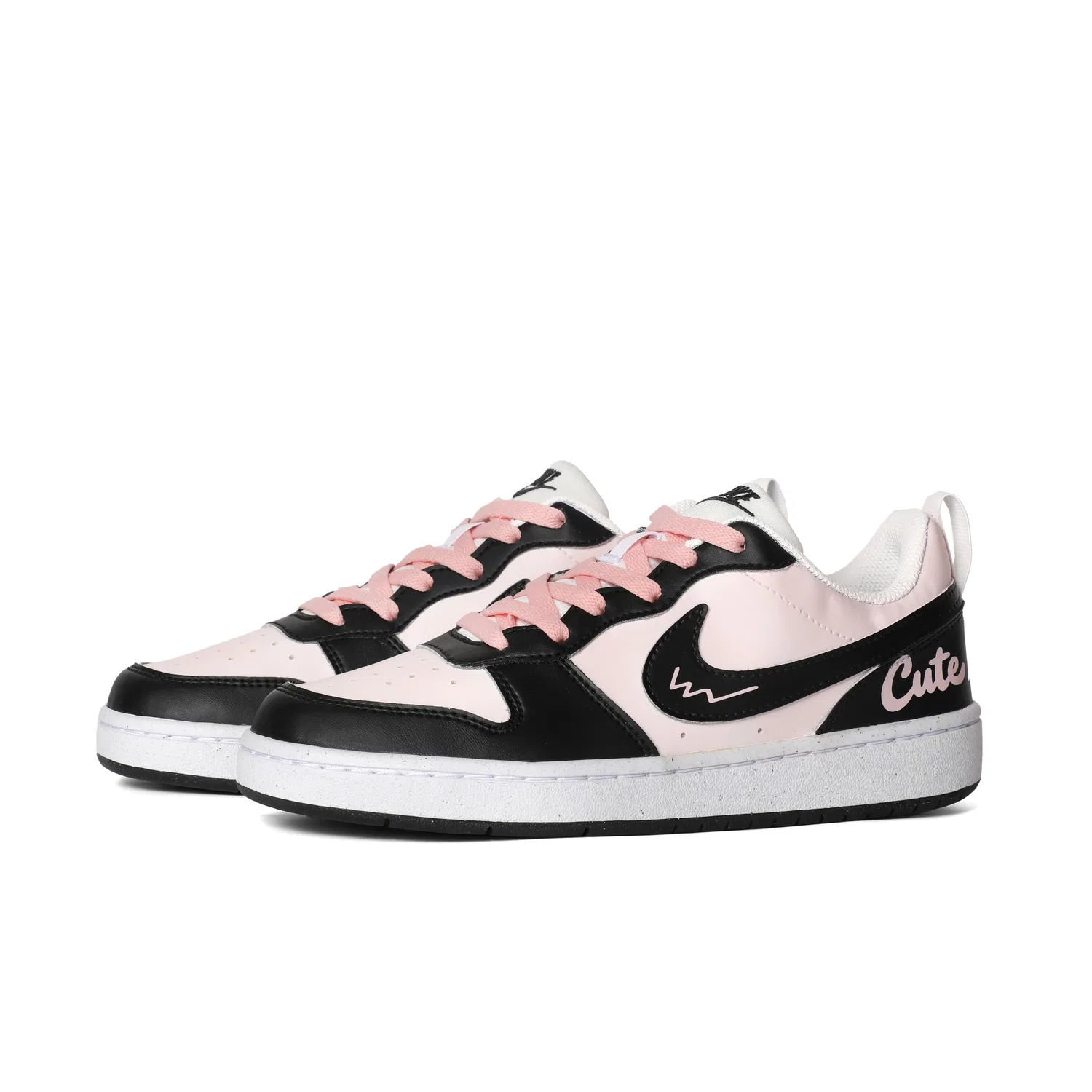 Детские кроссовки для скейтбординга с принтом Nike Court Borough, Black Pink — фото 4