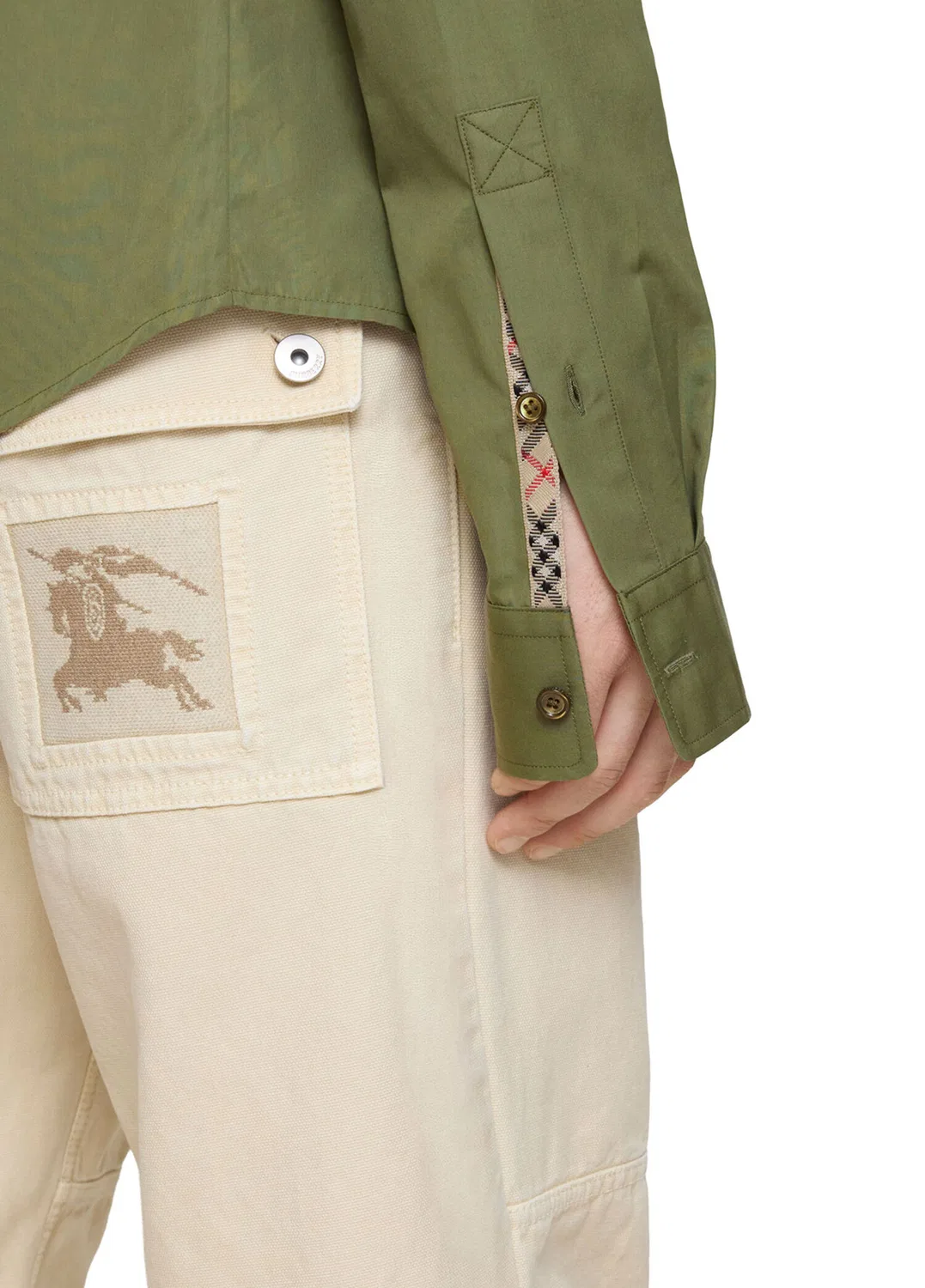 Рубашка Burberry Sam, хаки — фото 4