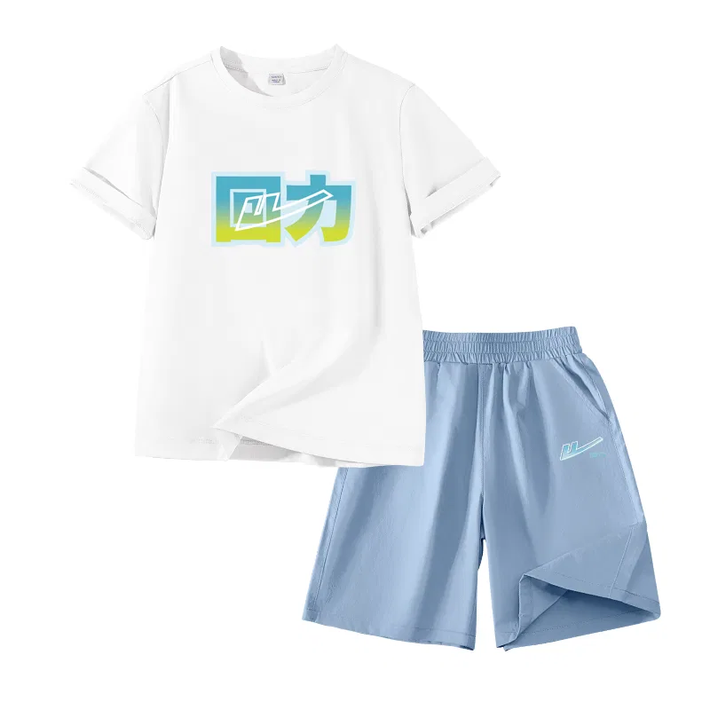 Детский спортивный комплект с круглым вырезом, тонкий стрейч, Casual Sportswear, WARRIOR