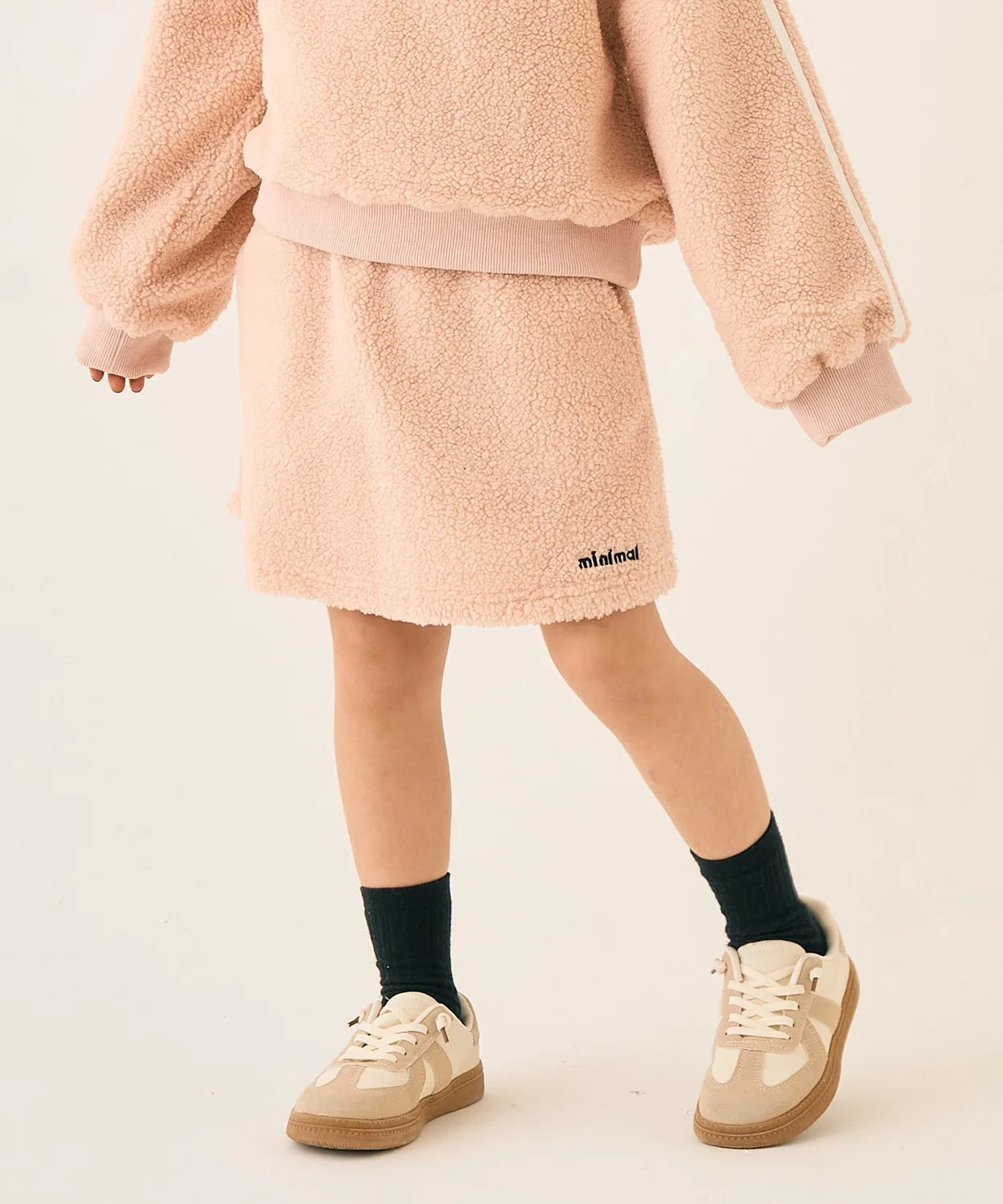 Детская юбка из флиса с принтом minimal, Pink