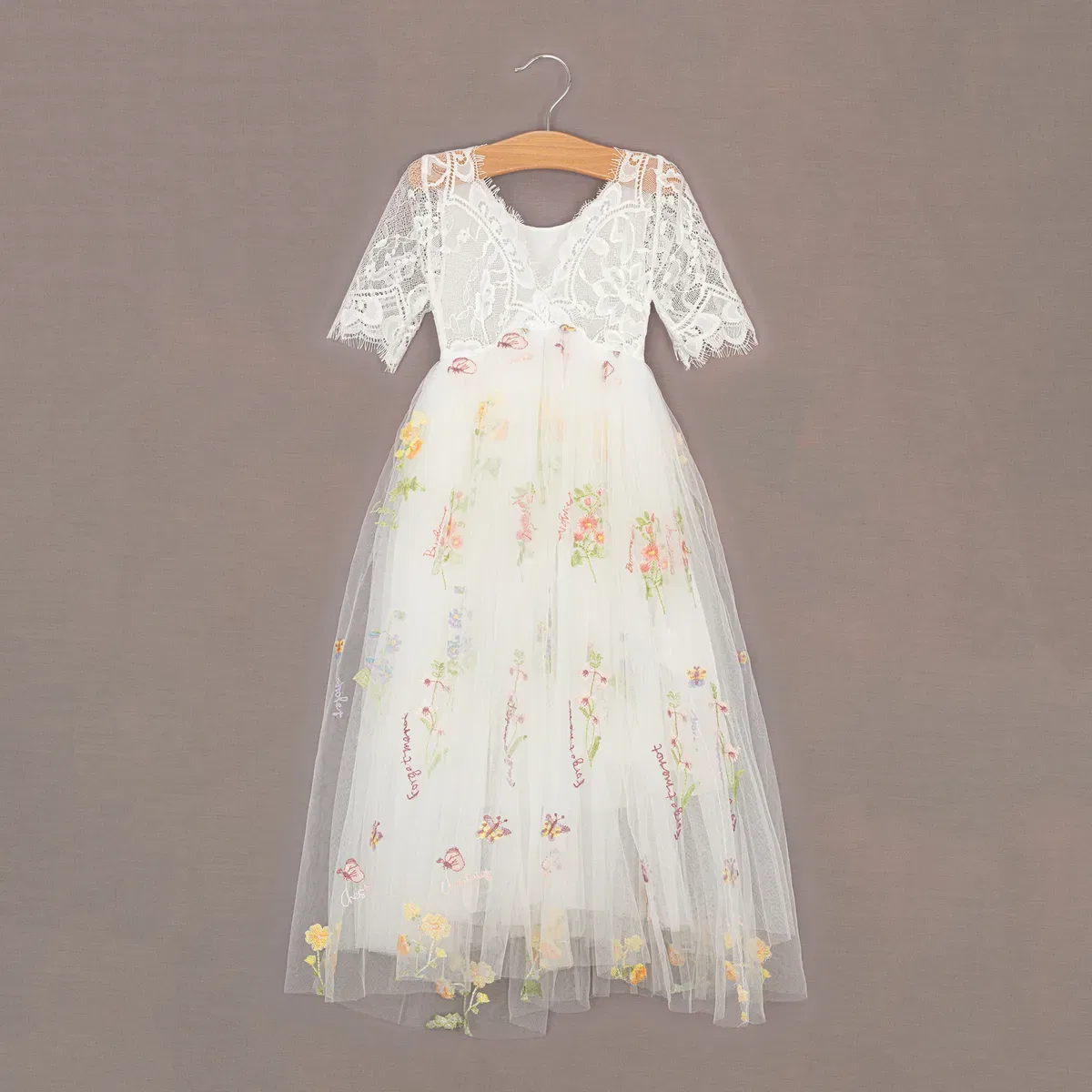 Платье с вышивкой Enchanted Uk Flower Girl Boutique, White — фото 2