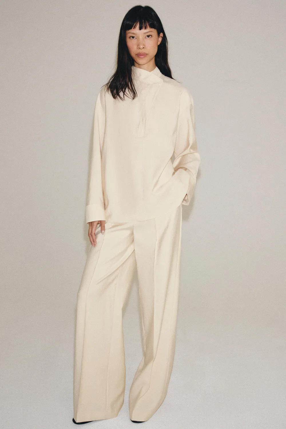 Футболка ZW Collection Crossover ZARA, Mid-ecru