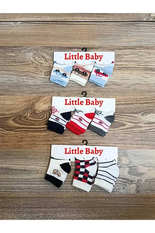 Детские носки для новорожденных хлопковые Little Baby, Car-Ship-Bear