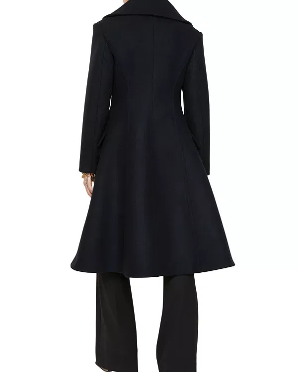 Женское пальто с запахом Wool tailored coat Burberry, темно-синий — фото 3