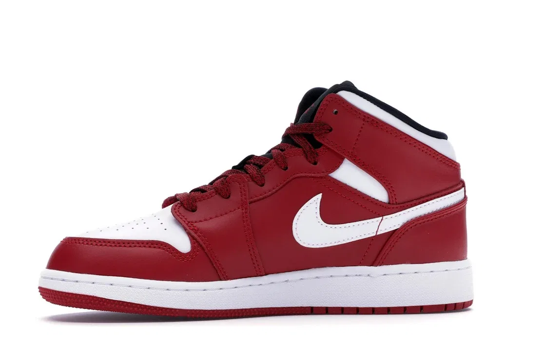 Детские кроссовки Lifestyle с классическим цветовым блоком Jordan 1 Mid Chicago, Gym Red/White-Black — фото 3