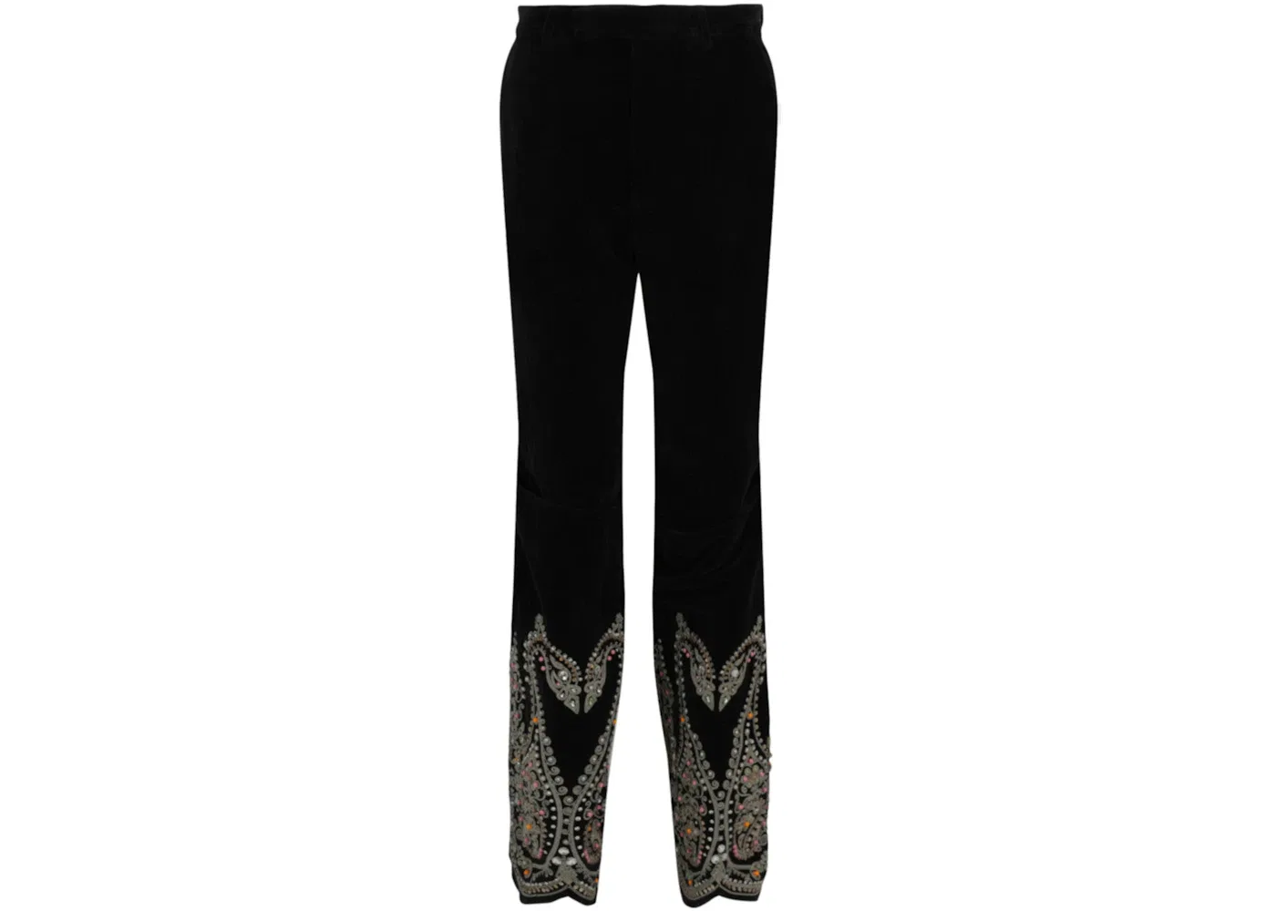Мужские брюки из вельвета с вышивкой Gucci, Black