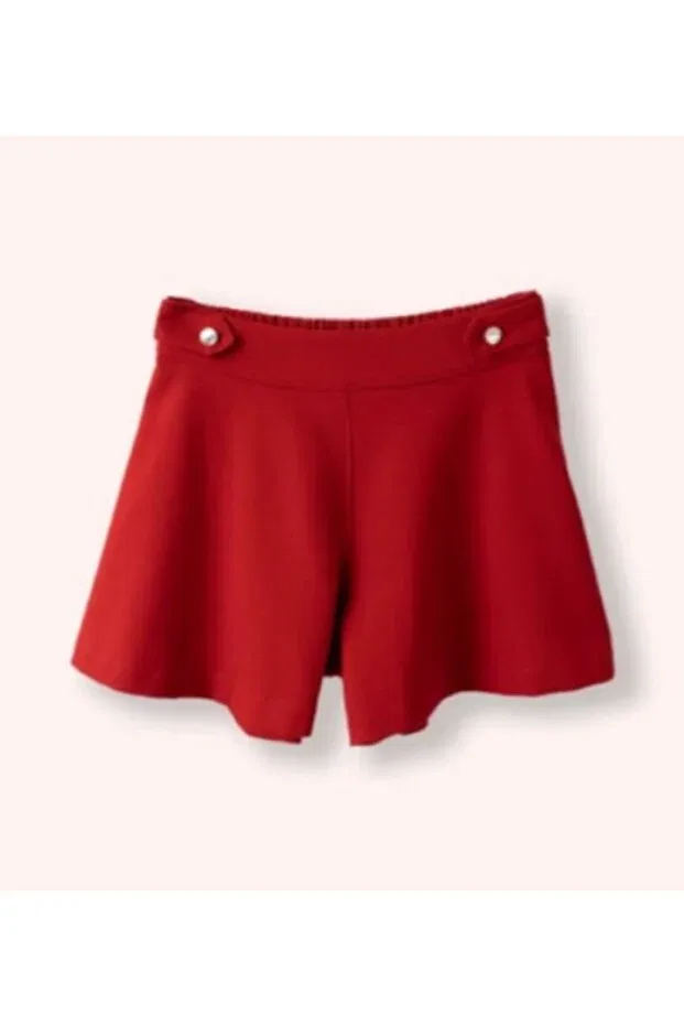 Детские шорты для девочек хлопковые с завышенной талией Panço, Red