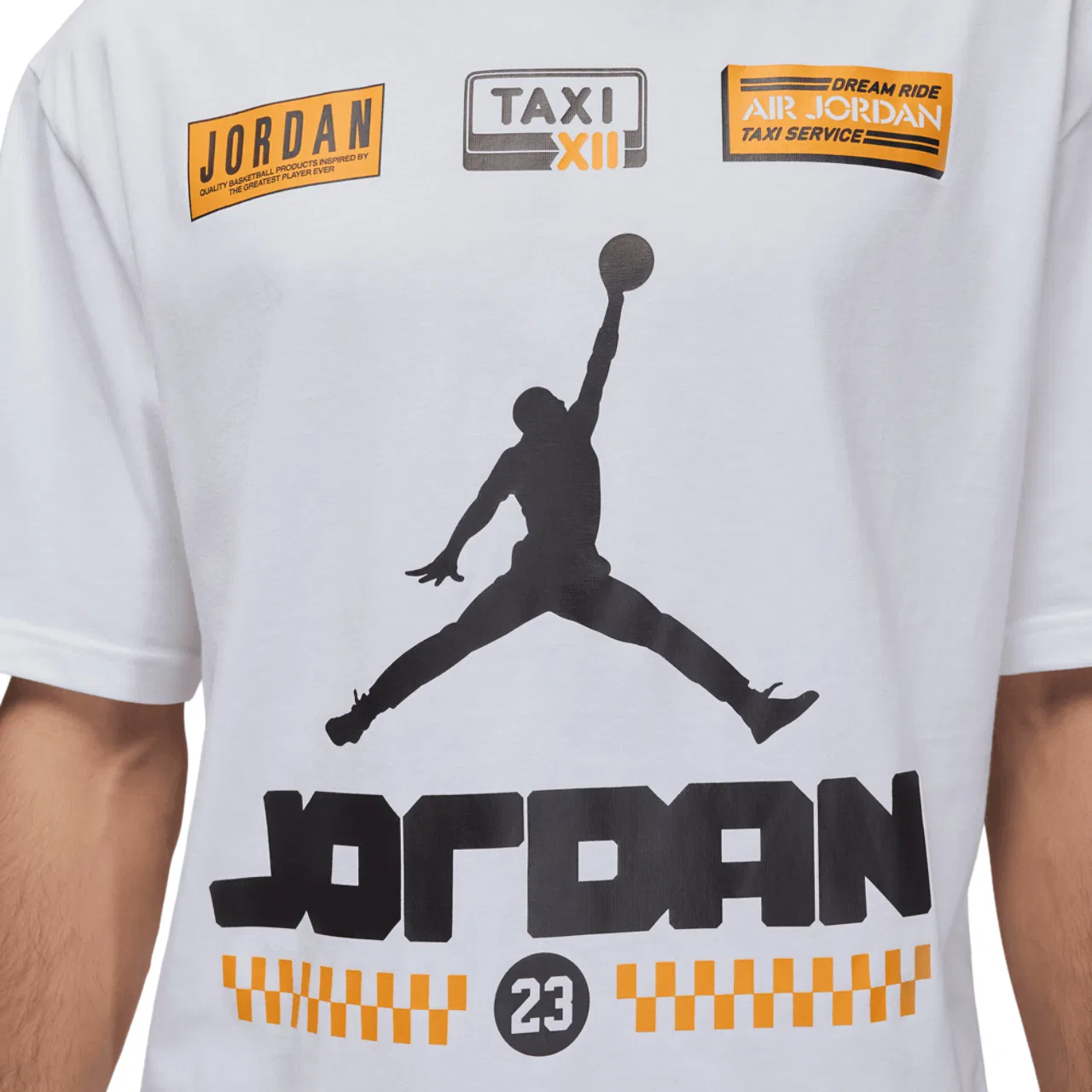 Мужская футболка AJ 12 Taxi '85 Jordan, цвет White/Black/Taxi — фото 4