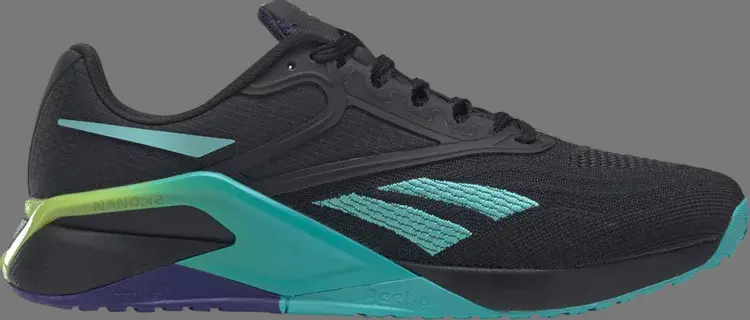 

Кроссовки nano x2 'black teal gradient' Reebok, черный, Черный;серый, Кроссовки nano x2 'black teal gradient' Reebok, черный