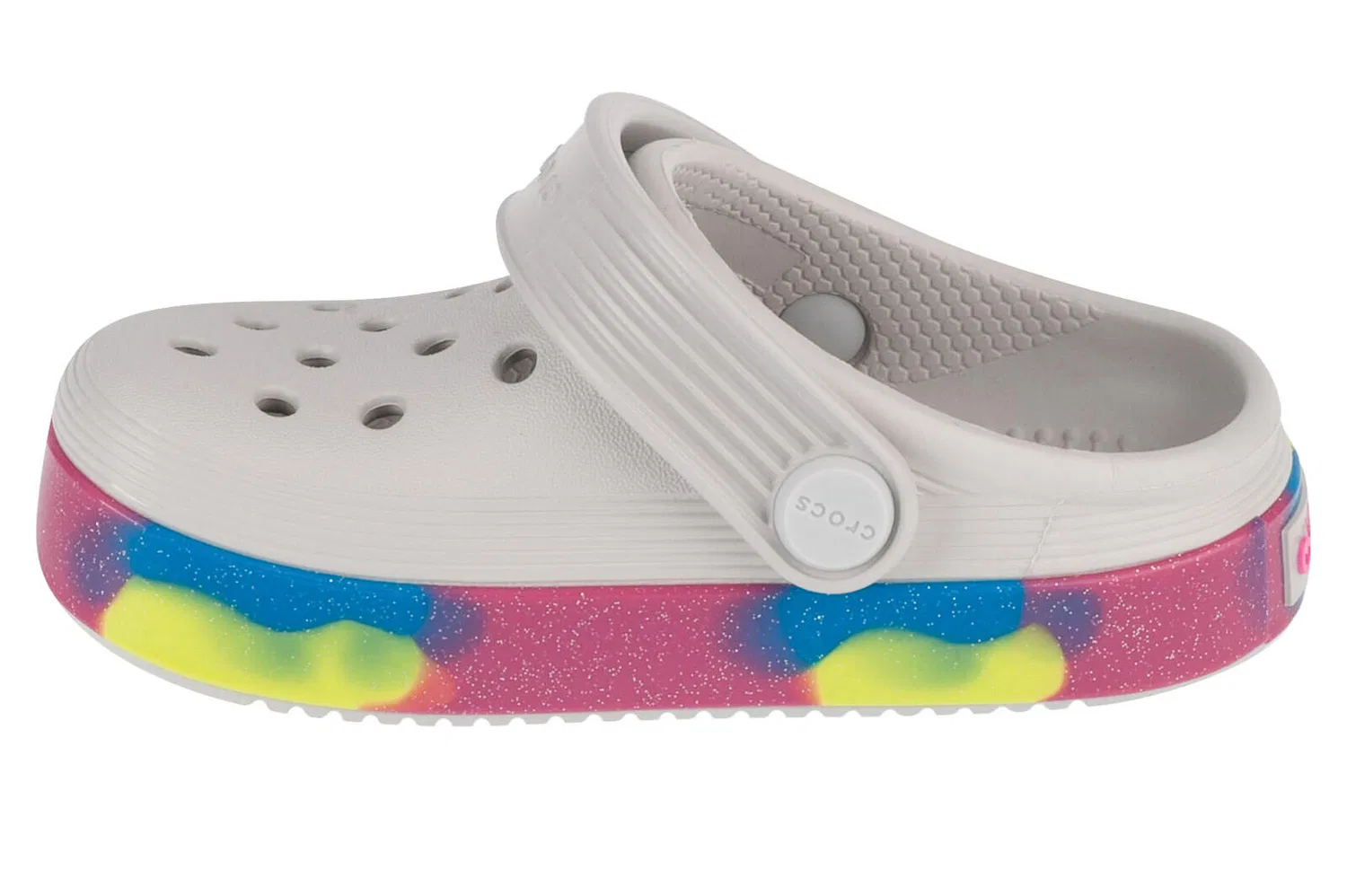 Детские шлепанцы для девочек Off Court Glitter Band Clog T Crocs, Weiss Bunt — фото 2