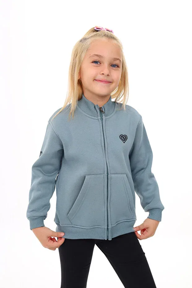 Детский кардиган для девочек с вышивкой Toontoy, Light Blue
