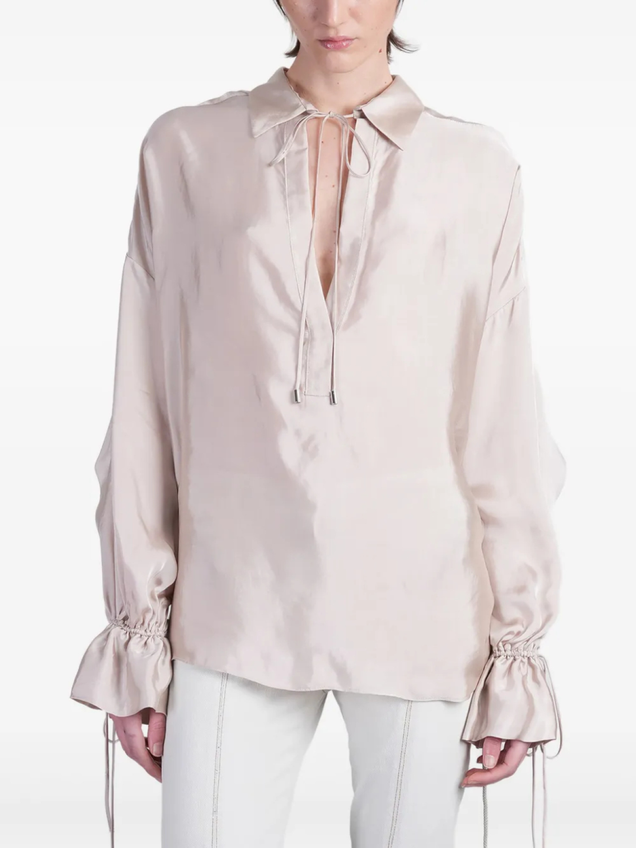 

Атласная блузка Blumarine, розовый