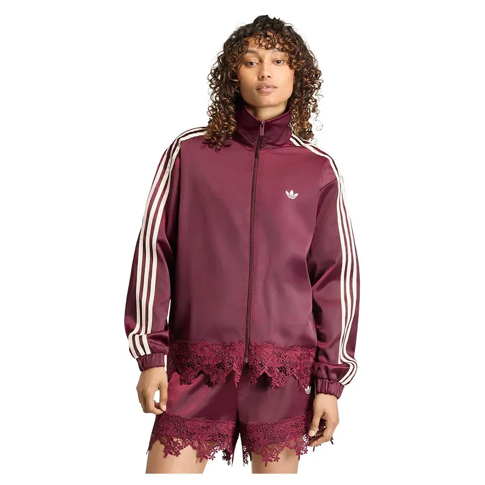 Худи свободного кроя на молнии Satin Lace Firebird Loose Adidas Originals, красный