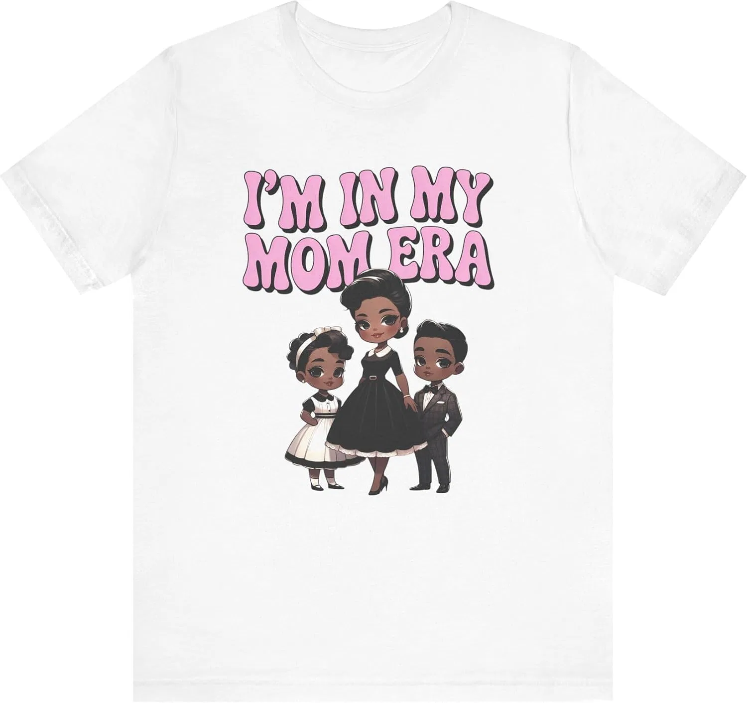 Футболка с надписью Mom Era Bella Canvas 3001, White