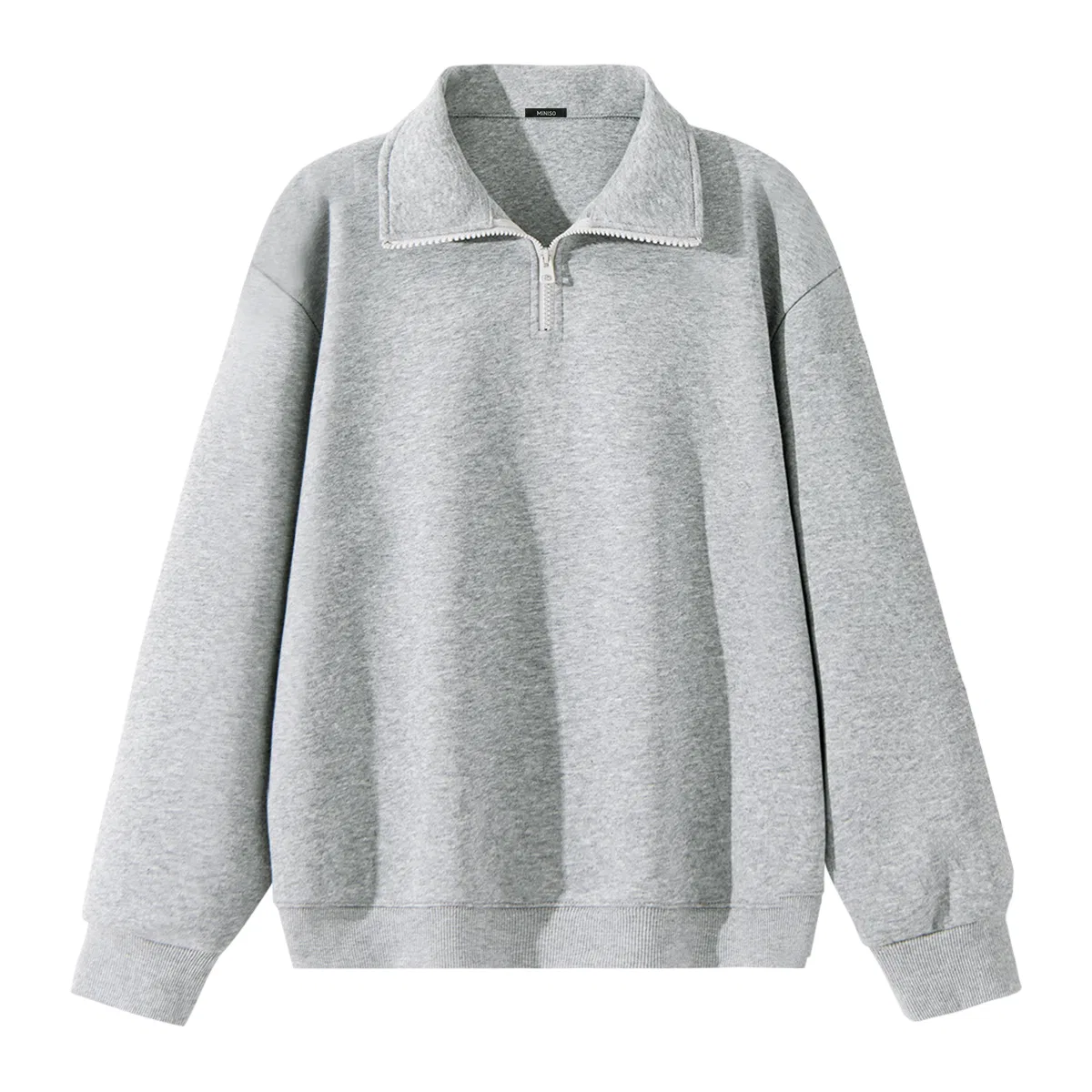 Детское свитшот с высоким воротником утепленный MINISO, Heather Gray