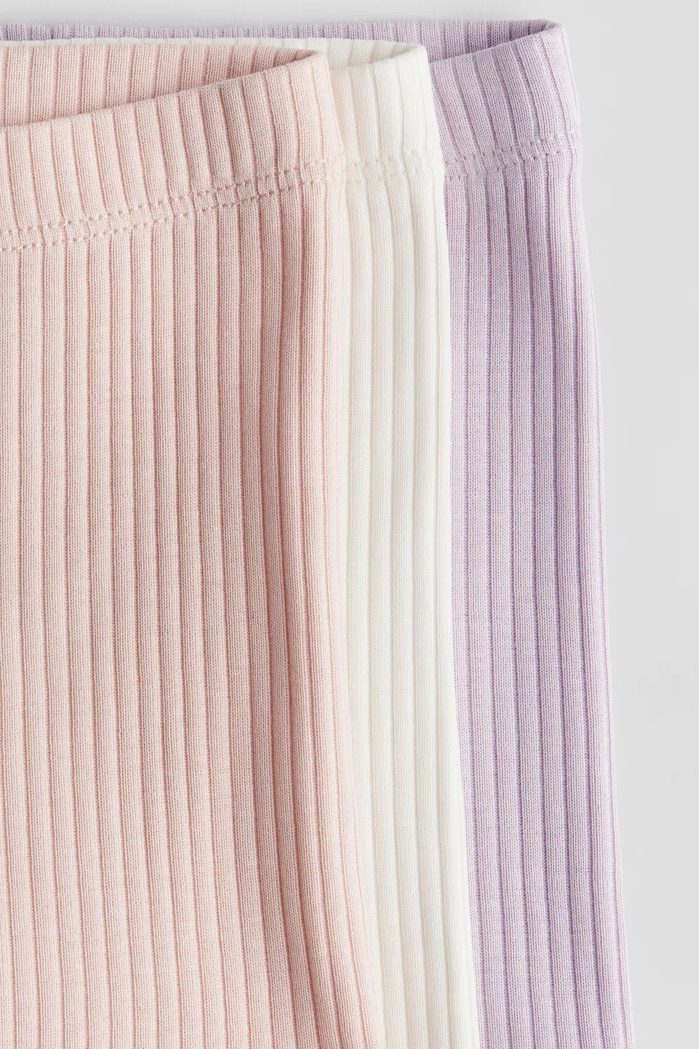 Комплект из 3 ребристых велосипедных шорт H&M, Helllila/Hellrosa — фото 2