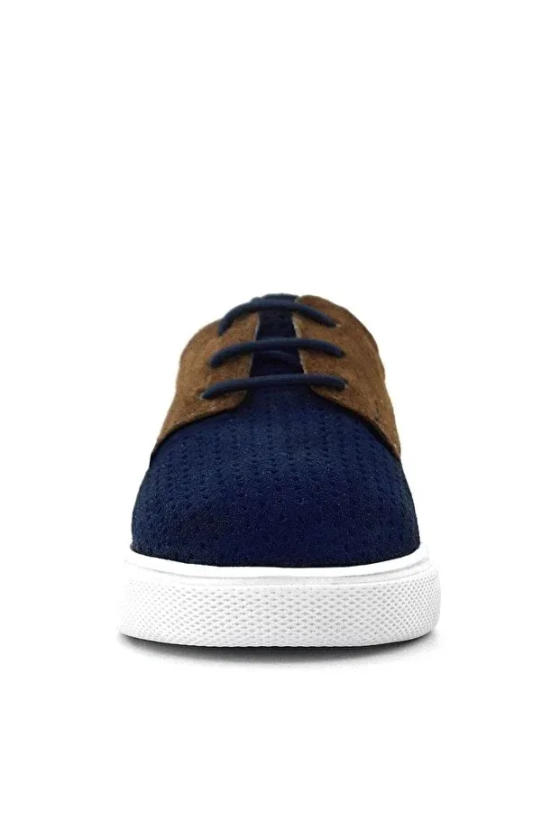 Детские повседневные туфли для мальчиков из натуральной кожи Rakerplus, Navy Blue — фото 4