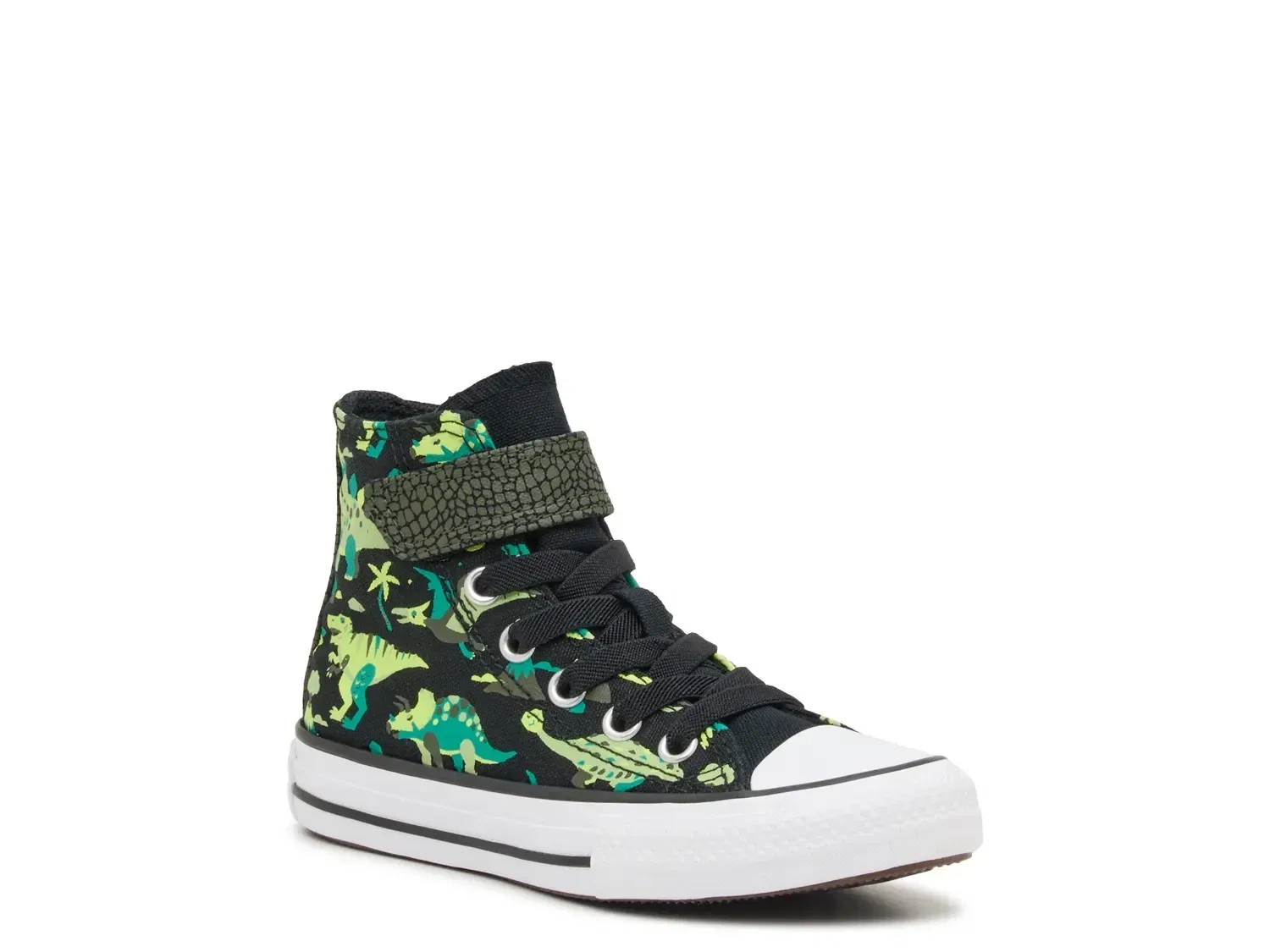 Кроссовки высокие Chuck Taylor All Star 1V Dino, Converse, черный с принтом динозавров
