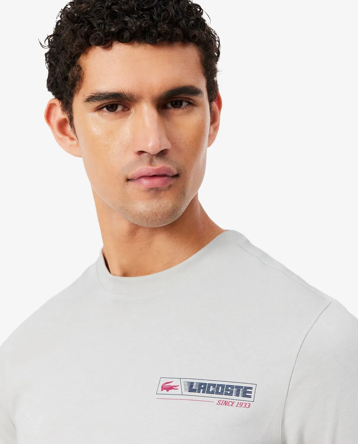 Мужская футболка с принтом Ultra Dry Lacoste, Серый — фото 3