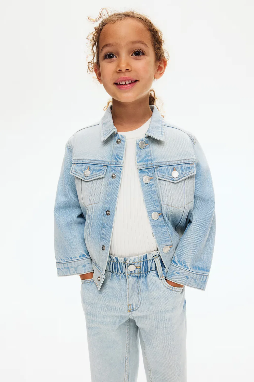 Свободные джинсы с бумажным пакетом H&M, Helles Denimblau — фото 3