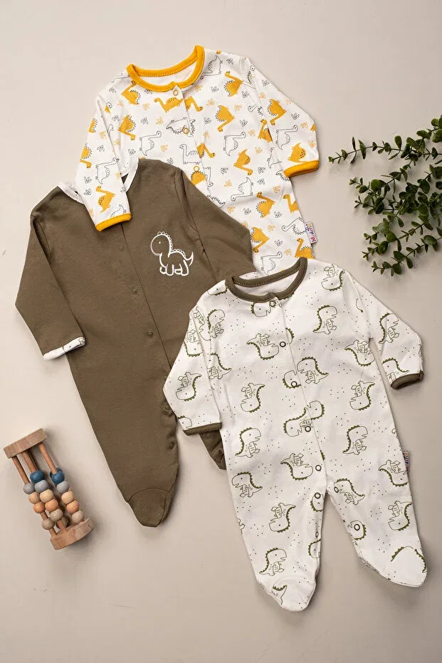 Детский комплект боди-комбинезонов с принтом Enia Baby, Green — фото 4