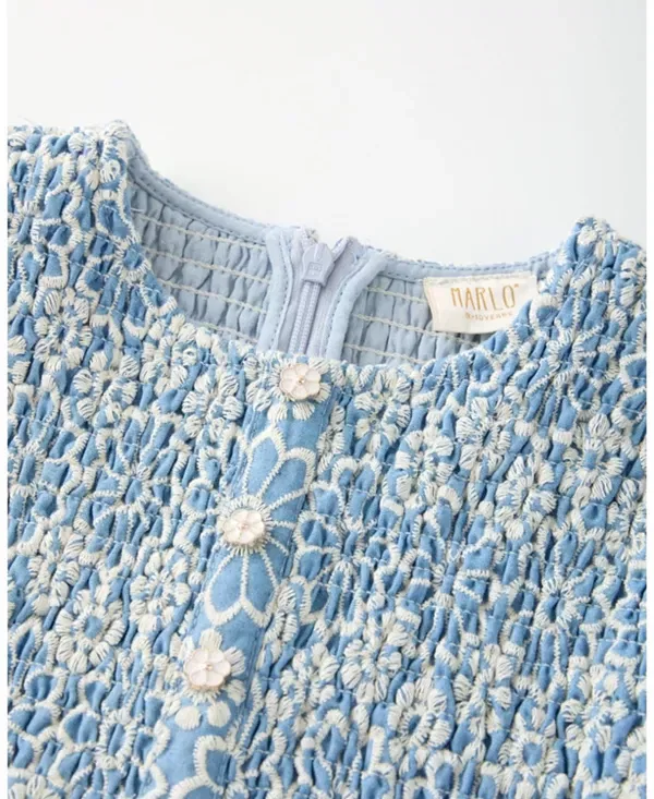 Детское платье для девочек с вышивкой Kara Marlo Kids, Indigo — фото 3