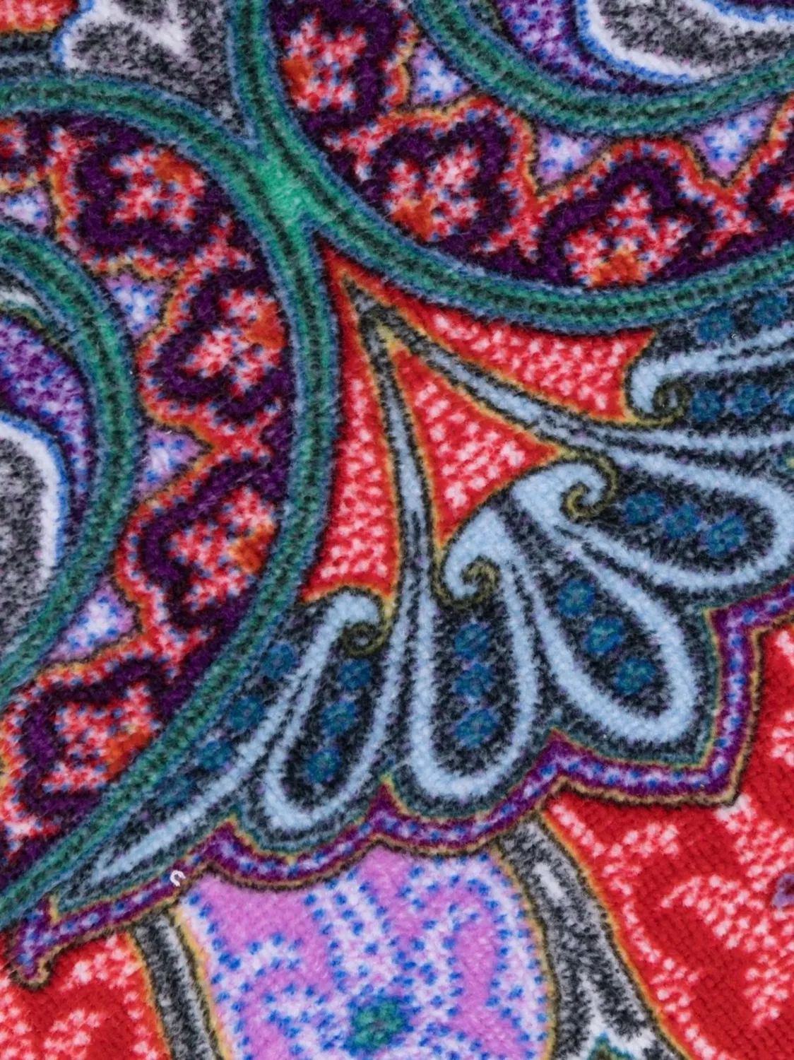 Хлопковый халат с узором пайсли ETRO, красный — фото 3