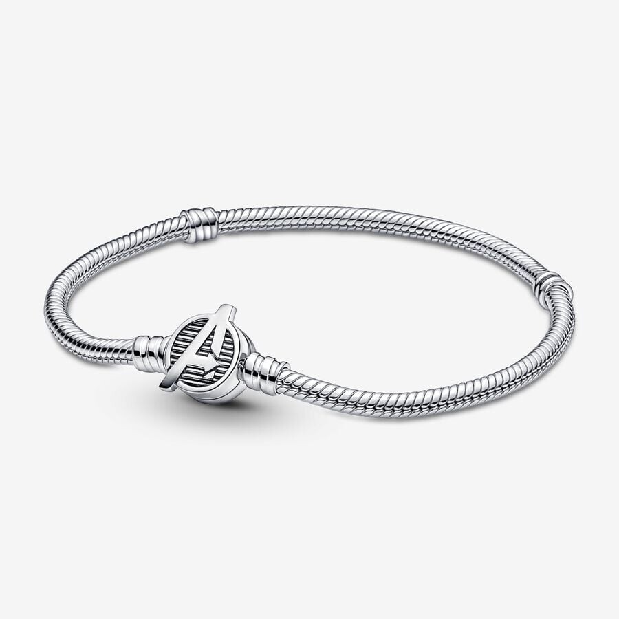 

Браслет Pandora Moments Marvel The Avengers Logo Clasp Snake Chain, серебро