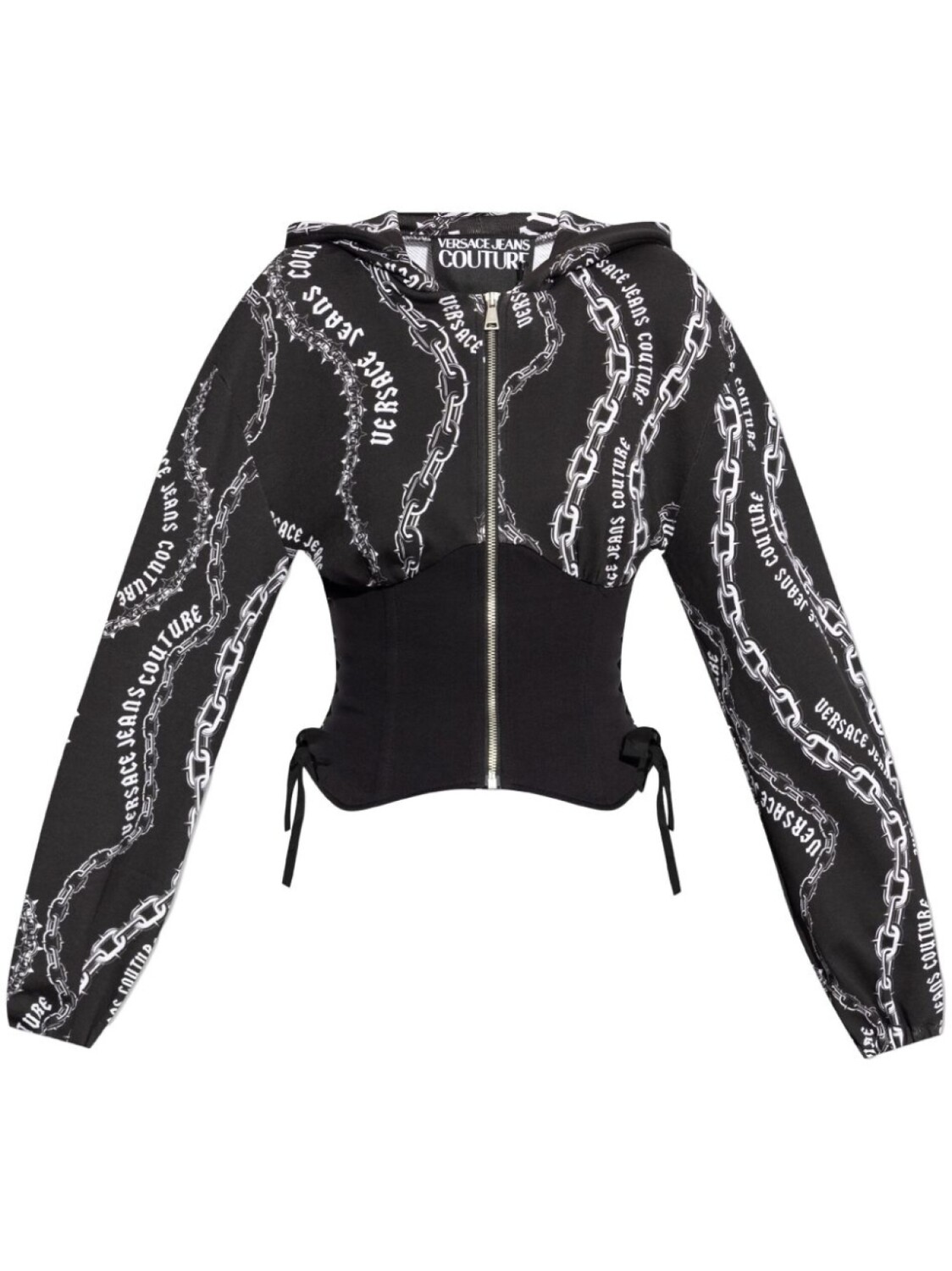 

Versace Jeans Couture толстовка с капюшоном и принтом Chain Couture, черный