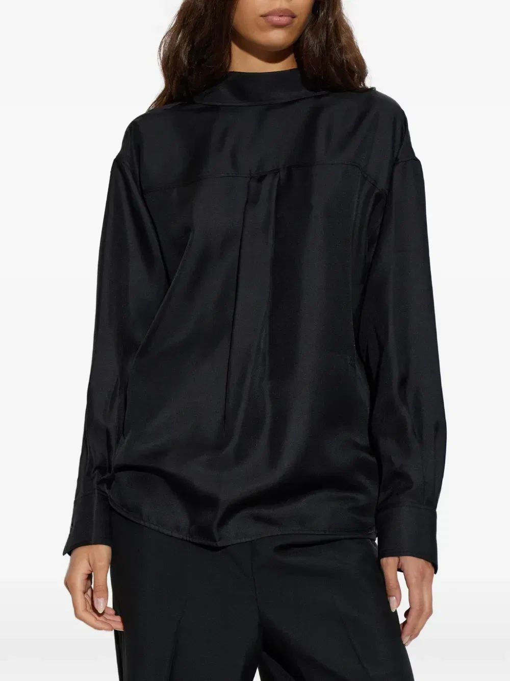 Шелковая рубашка с деталями наизнанку Alexander Wang, черный