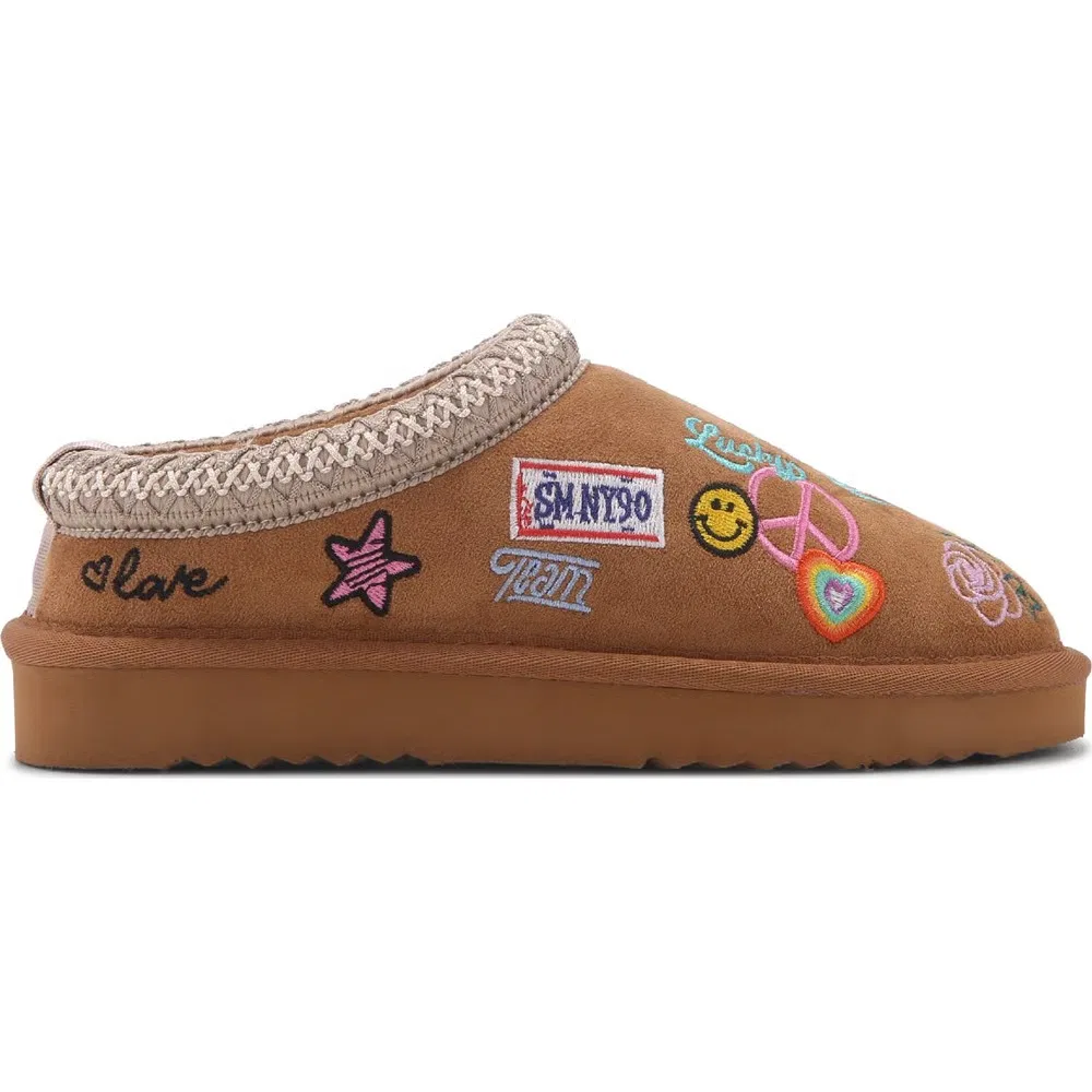 Удобные и уютные детские тапочки Madden Girl, Cognac Multi — фото 2