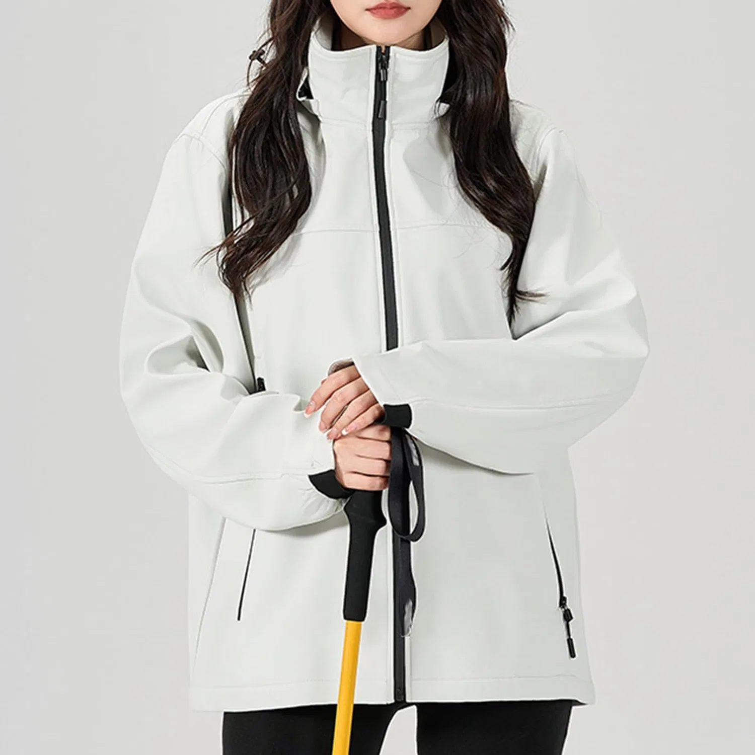 Женский дождевик с капюшоном Softshell Jacket Trench, Bianco — фото 3