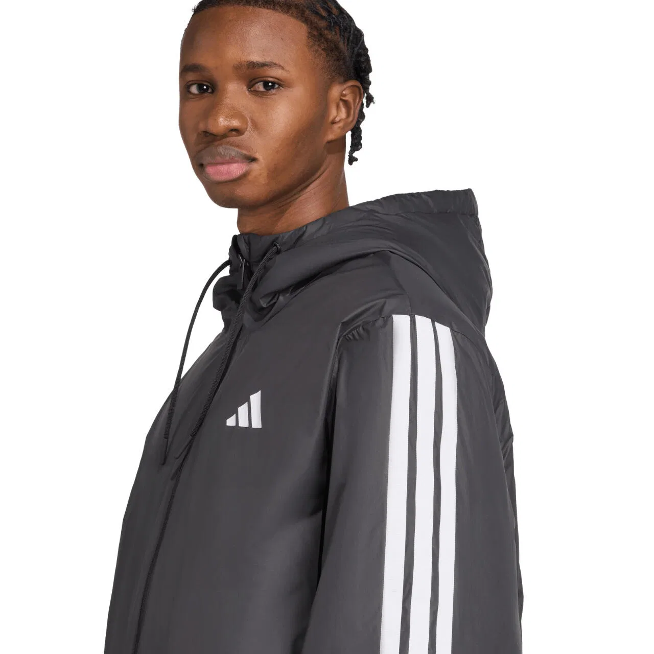 Мужская утепленная куртка с капюшоном Climawarm 3-Stripes Adidas, Schwarz — фото 4