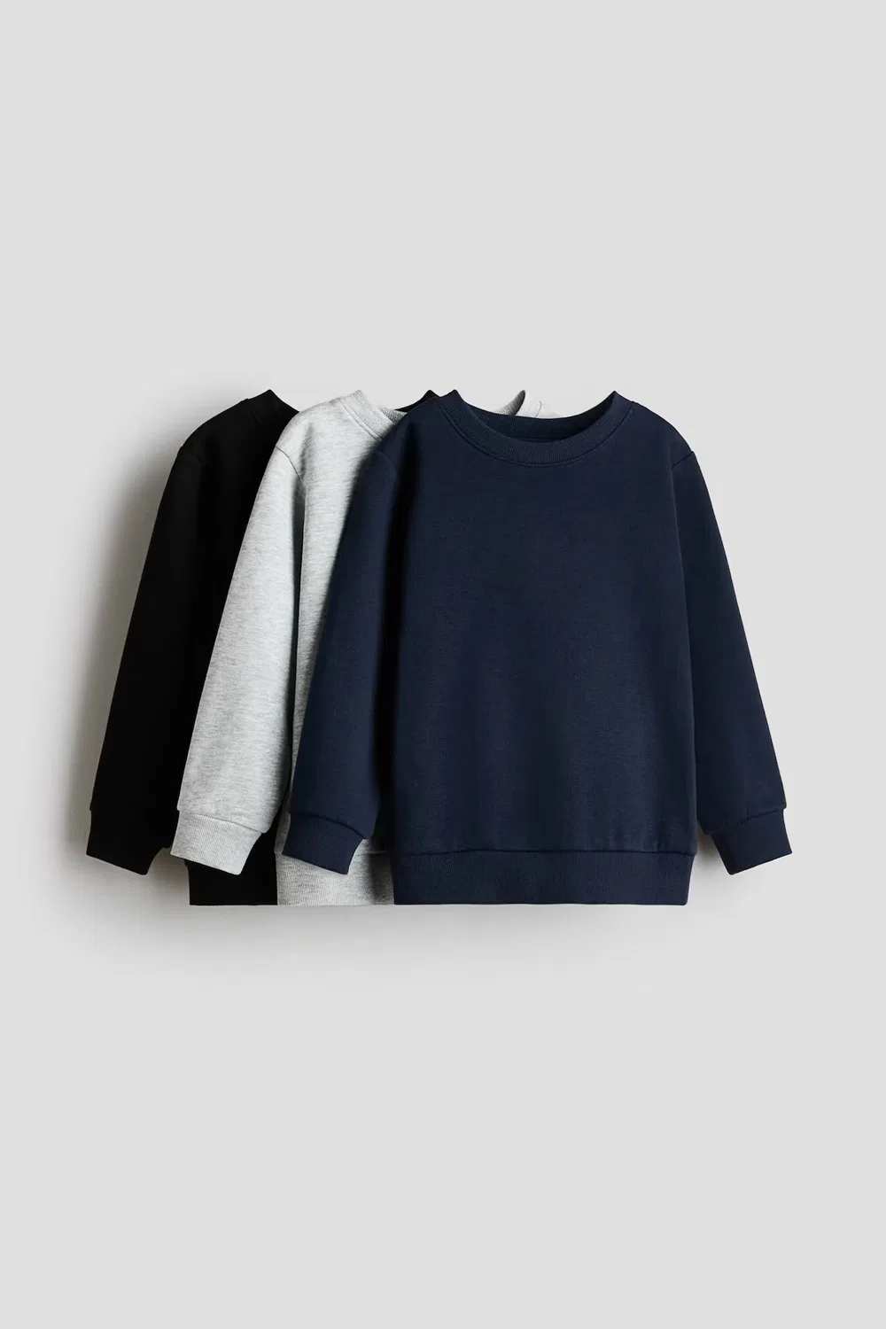 Комплект из 3 толстовок с начесом на внутренней стороне H&M, Dunkelblau/Hellgraumeliert