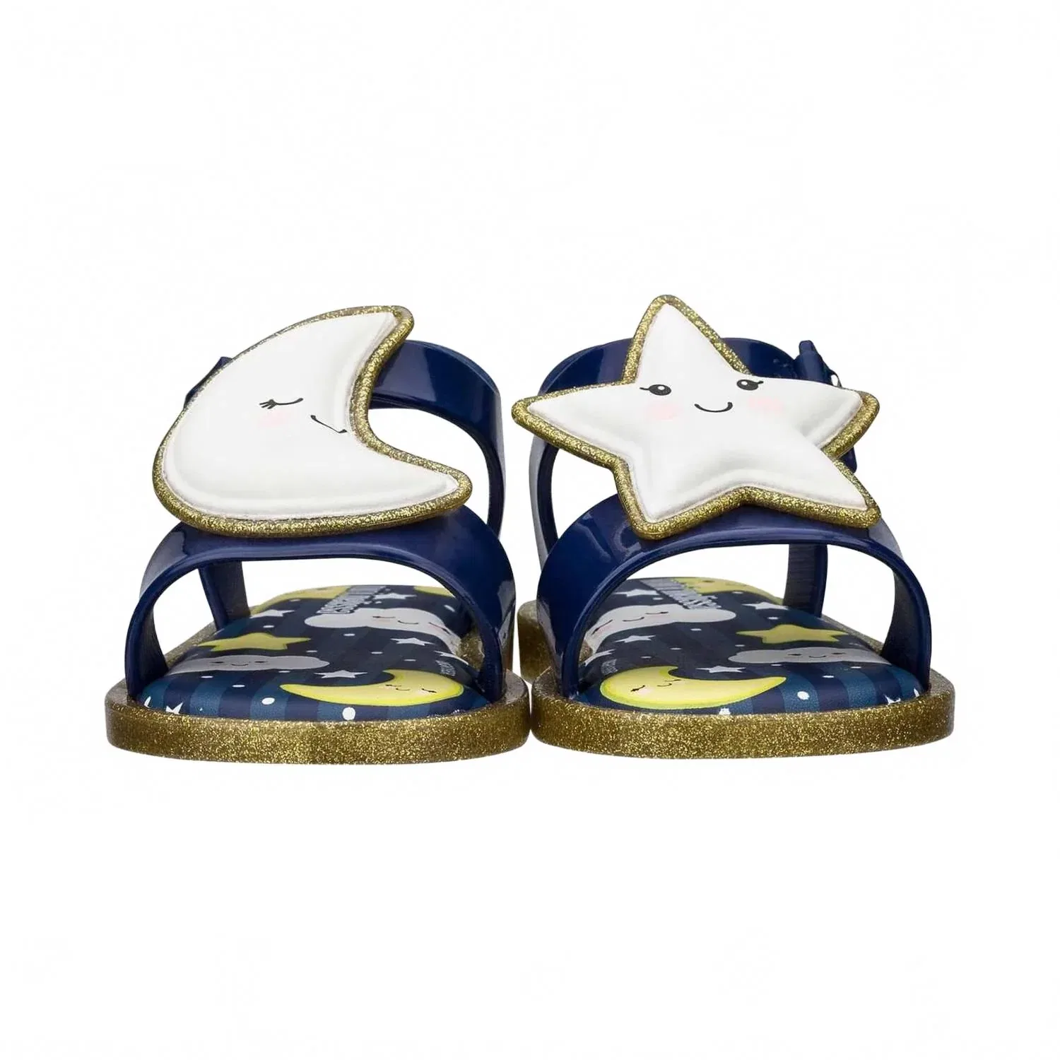 Детские сандалии с открытым носом и принтом луны и звезд Toddler Mar Sweet Dreams Mini Melissa, синий — фото 4
