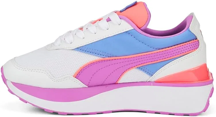 Детские кроссовки для девочек с блестками Cruise Rider PUMA, Puma White/Elektro Purple/Electric Orchid — фото 3