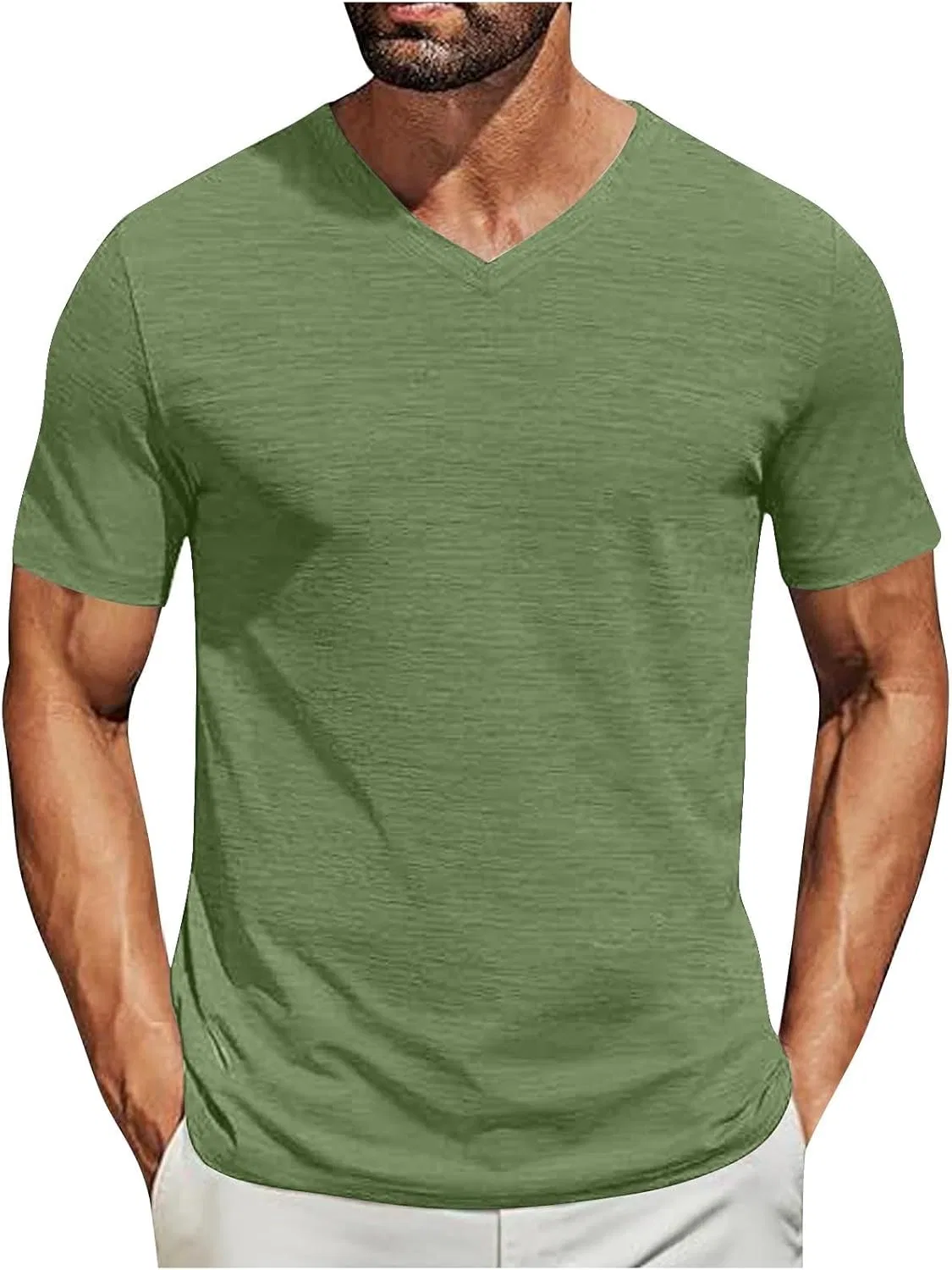 Мужская футболка с V-образным вырезом Cotton Classic, Green