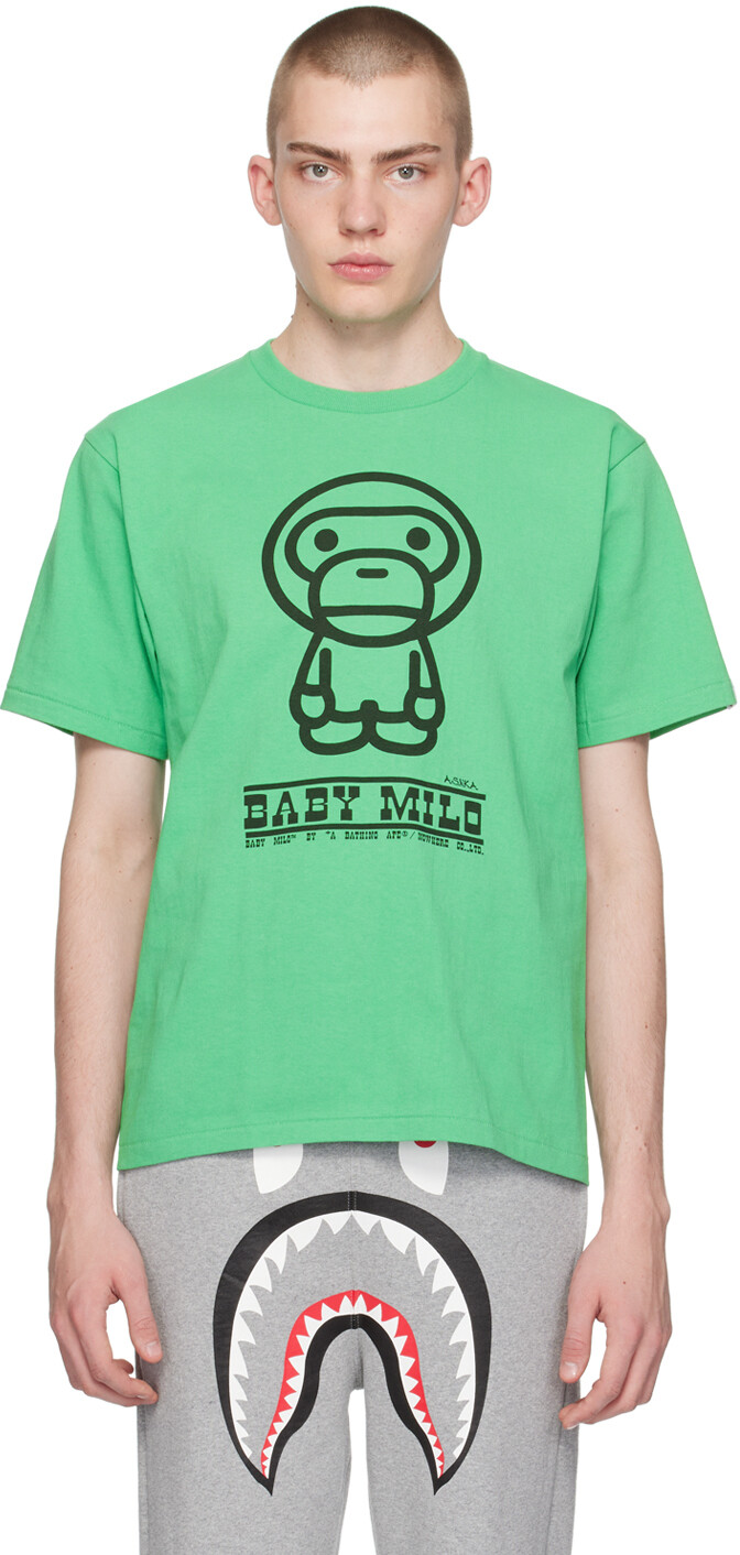 

Зеленая классическая футболка Baby Milo Bape