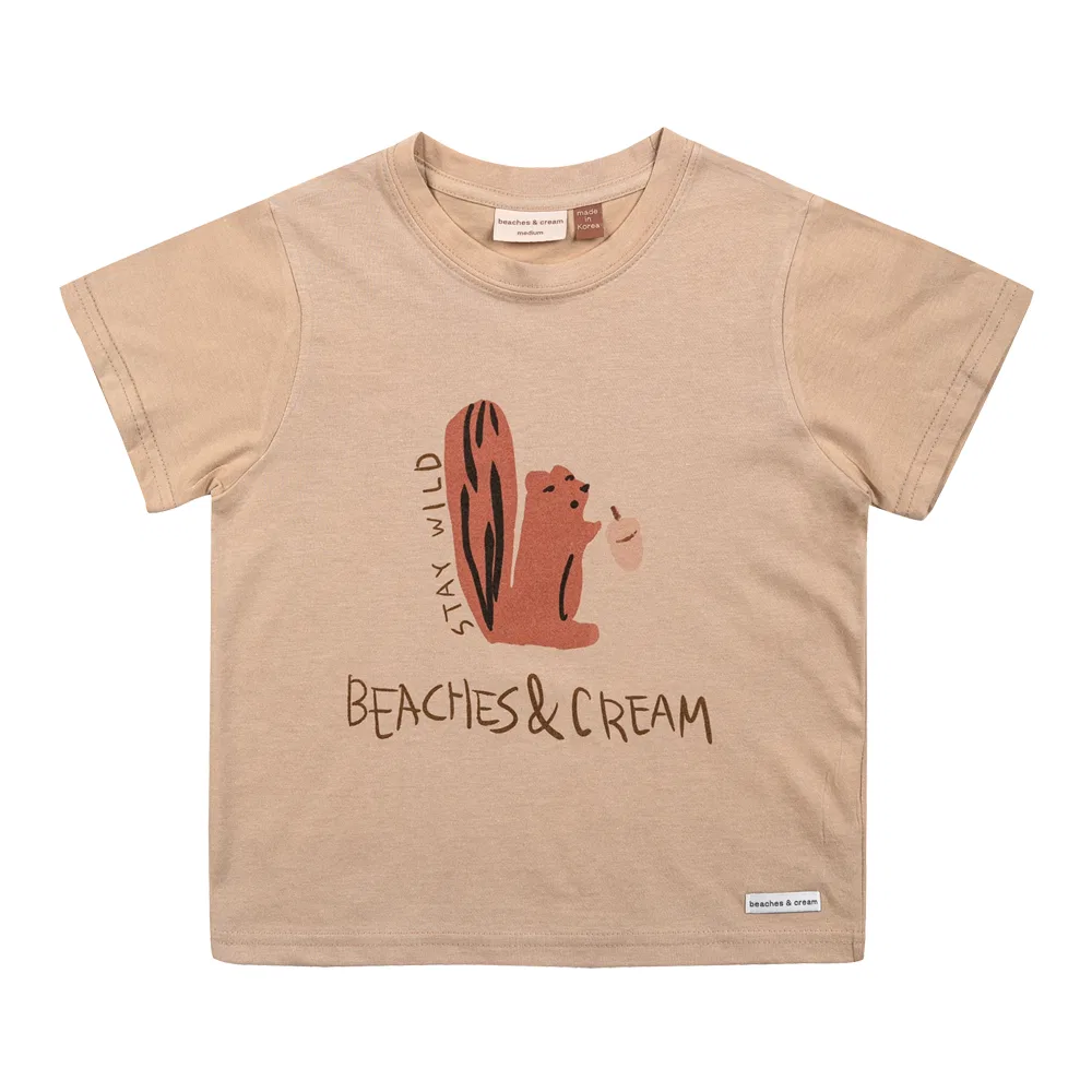 Детская футболка с коротким рукавом Chipmunk Beachesand Cream Kids, Beige