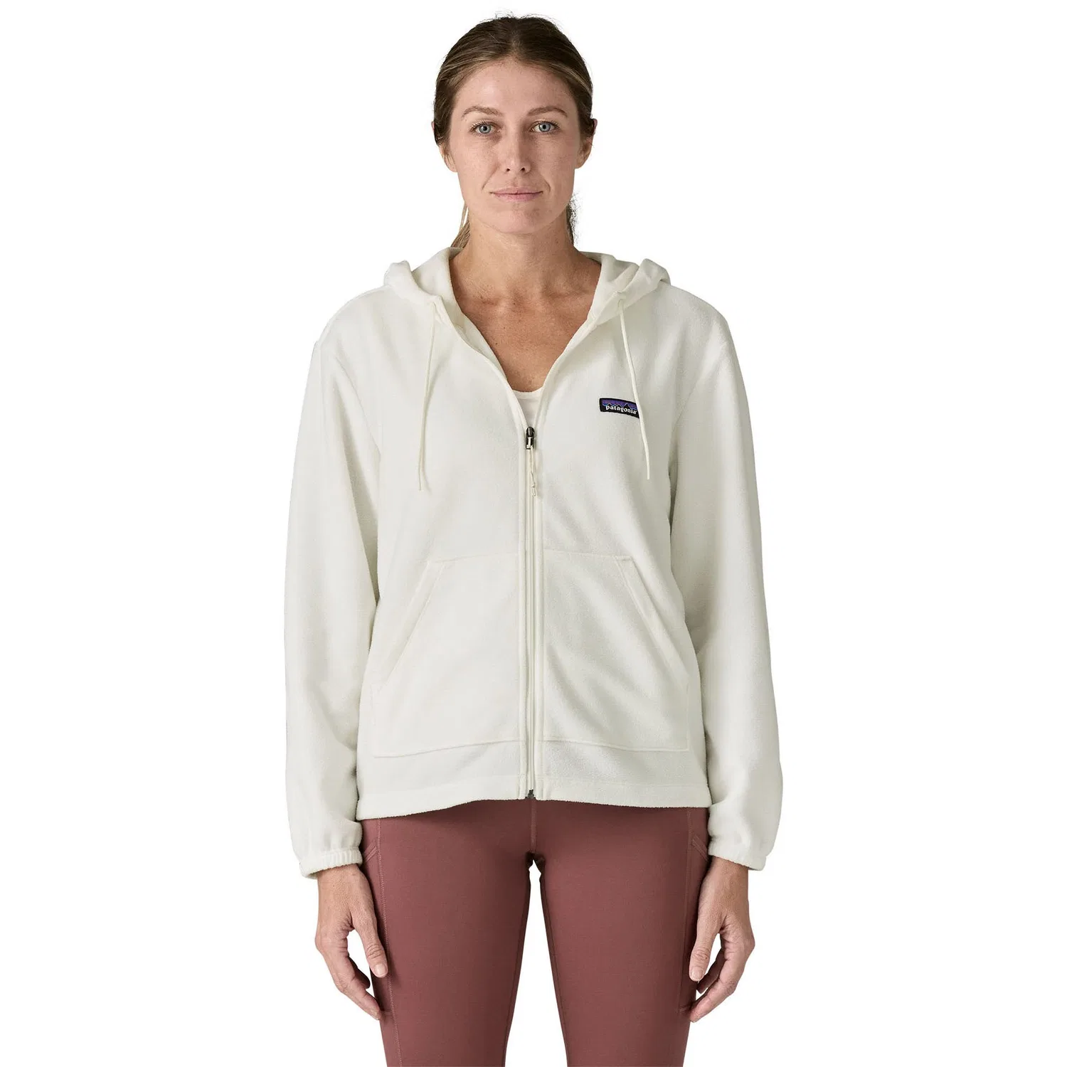 Худи на молнии с капюшоном из микрофлиса Micro D Fleece Patagonia, Birch White — фото 2