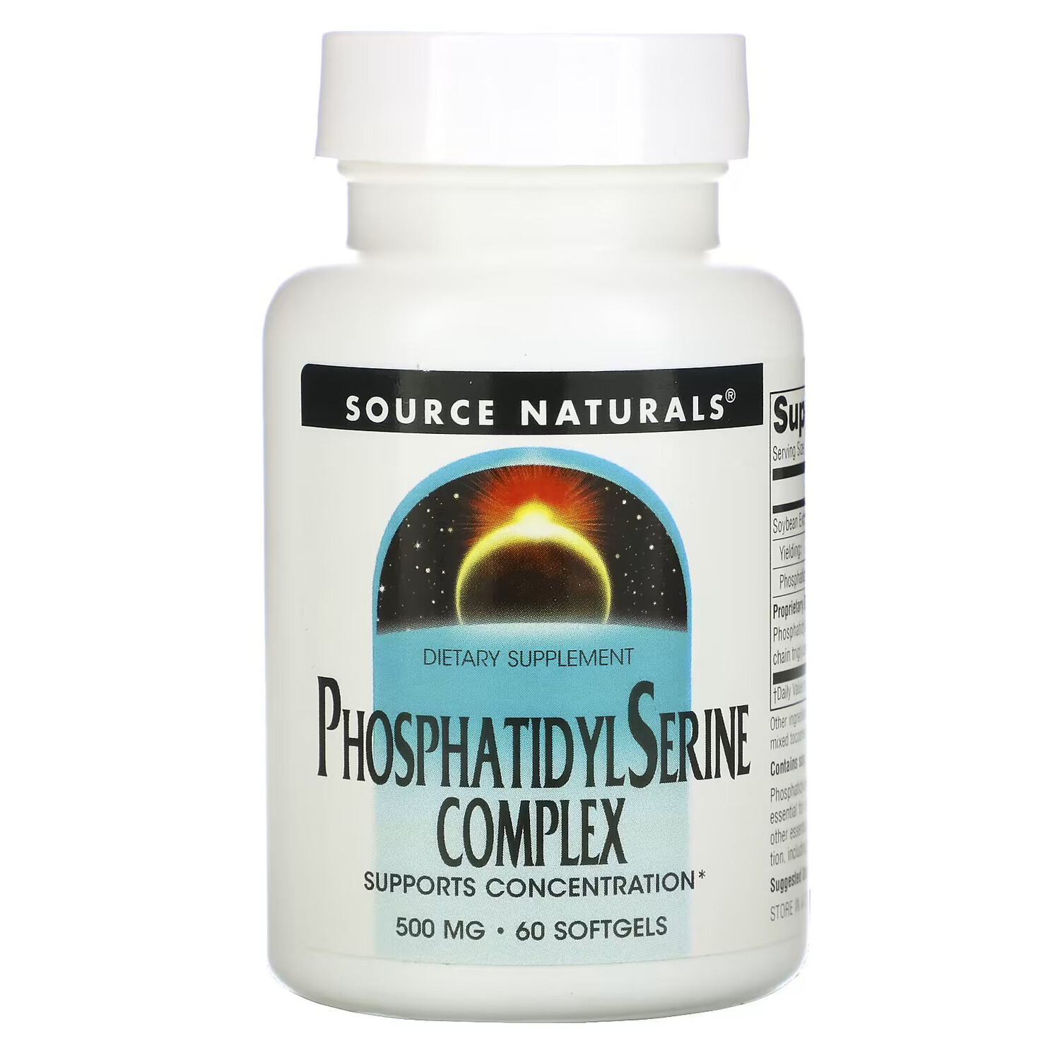 

Source Naturals, комплекс с фосфатидилсерином, 500 мг, 60 капсул