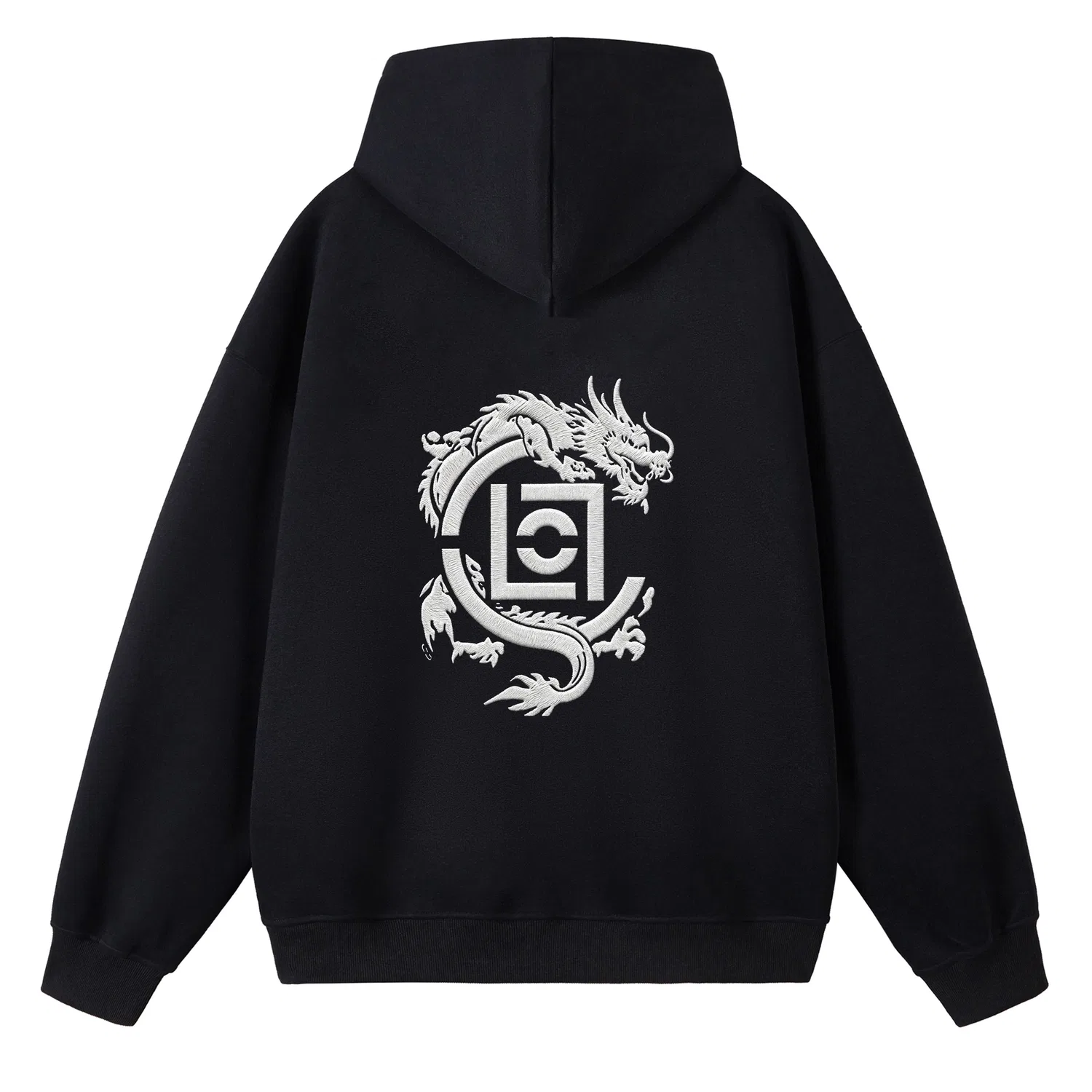 Детский худи с капюшоном, свободный крой с вышивкой, CLOT, White Heather Gray with Red Logo — фото 4