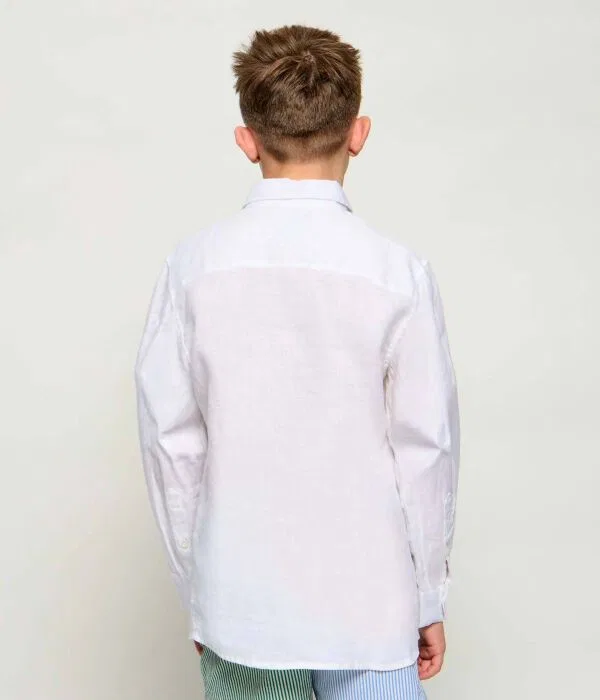 Детская рубашка из льна для мальчиков Camicia Di Lino Aeronautica Militare, белый — фото 3