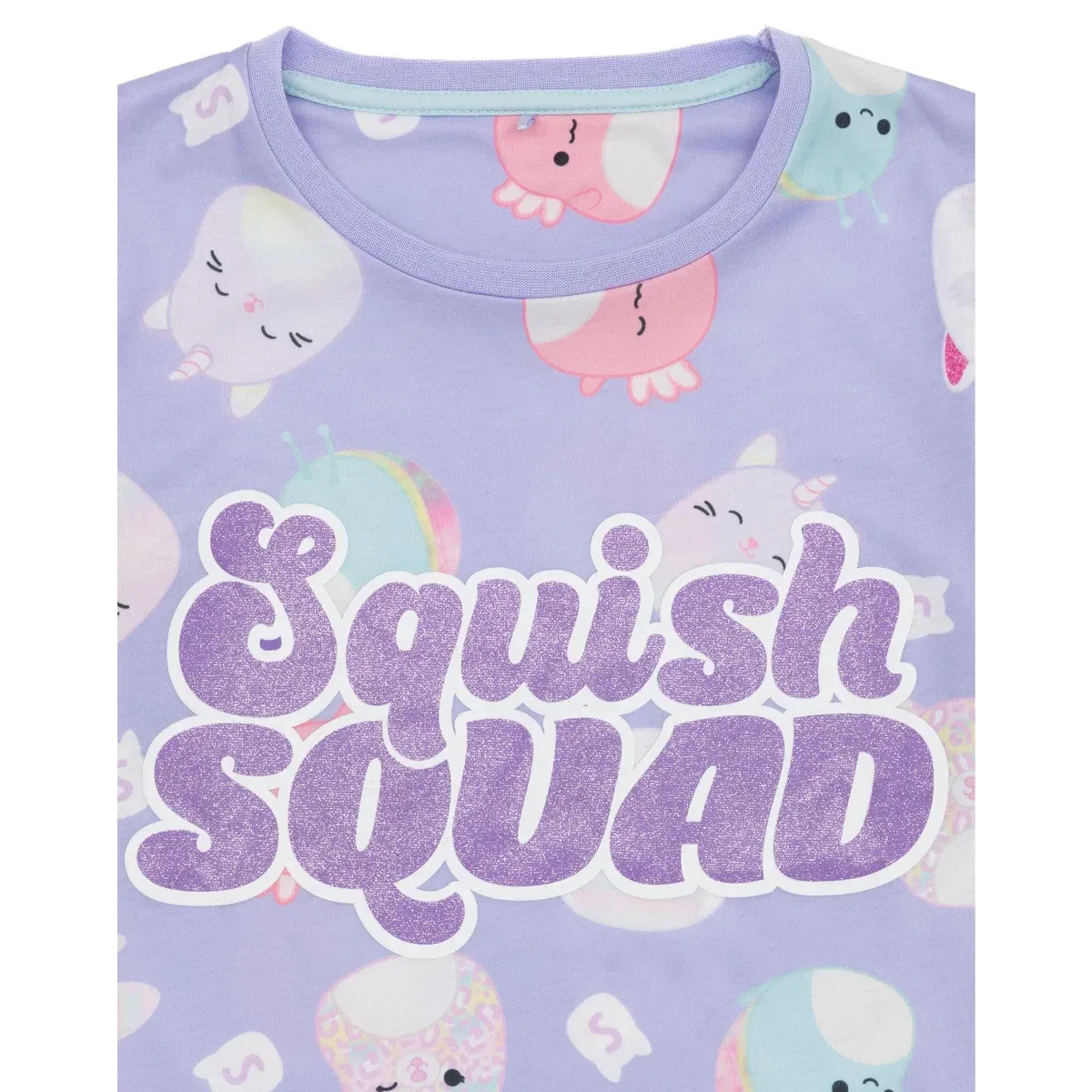Детский комплект пижамы с коротким рукавом и длинными штанинами Squishmallows, Purple — фото 3
