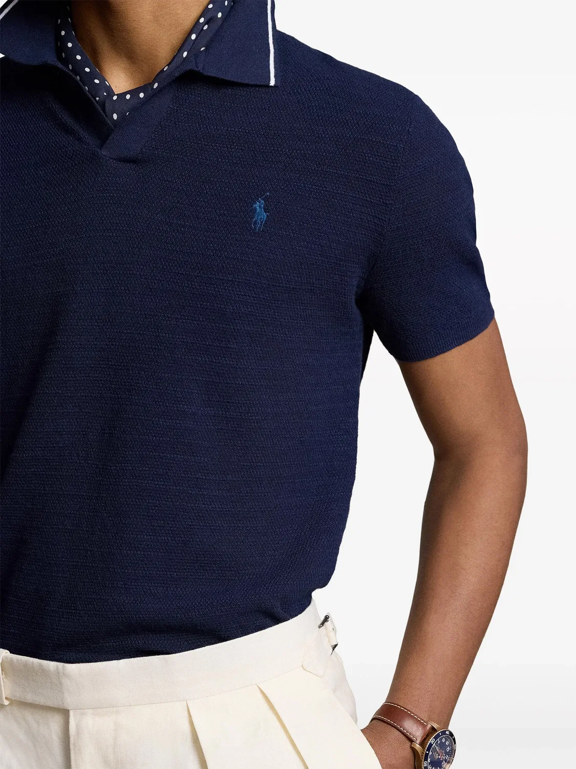 Джемпер Jonny с вышитым логотипом Polo Ralph Lauren, темно-синий — фото 2