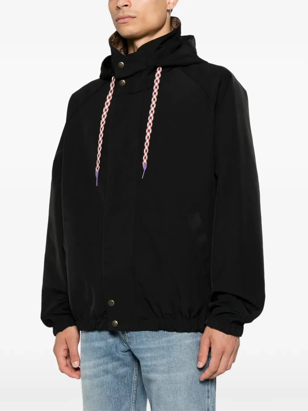 Двусторонняя куртка из канвы GG GUCCI, черный — фото 3