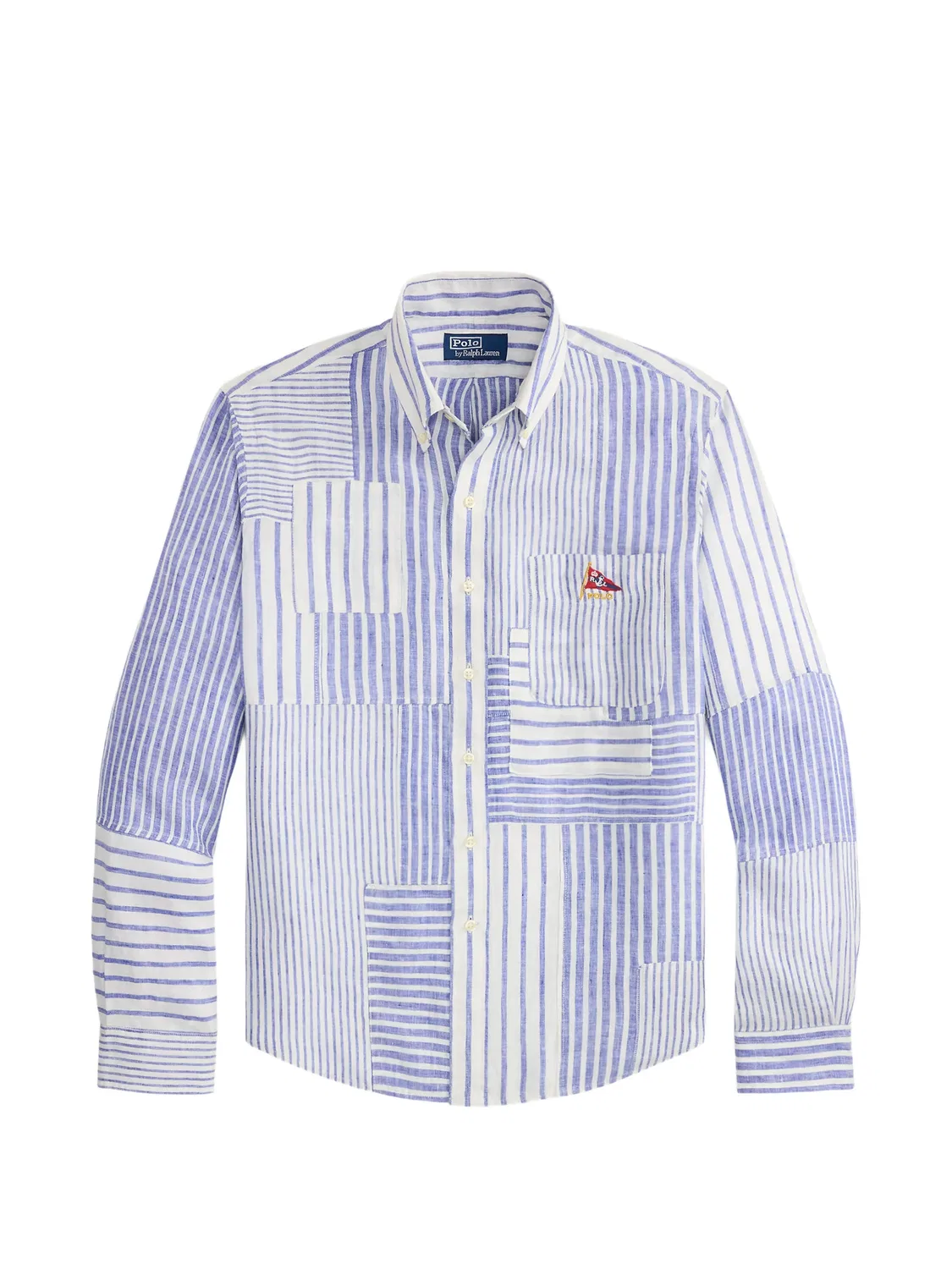 Полосатая рубашка с логотипом Polo Ralph Lauren, синий